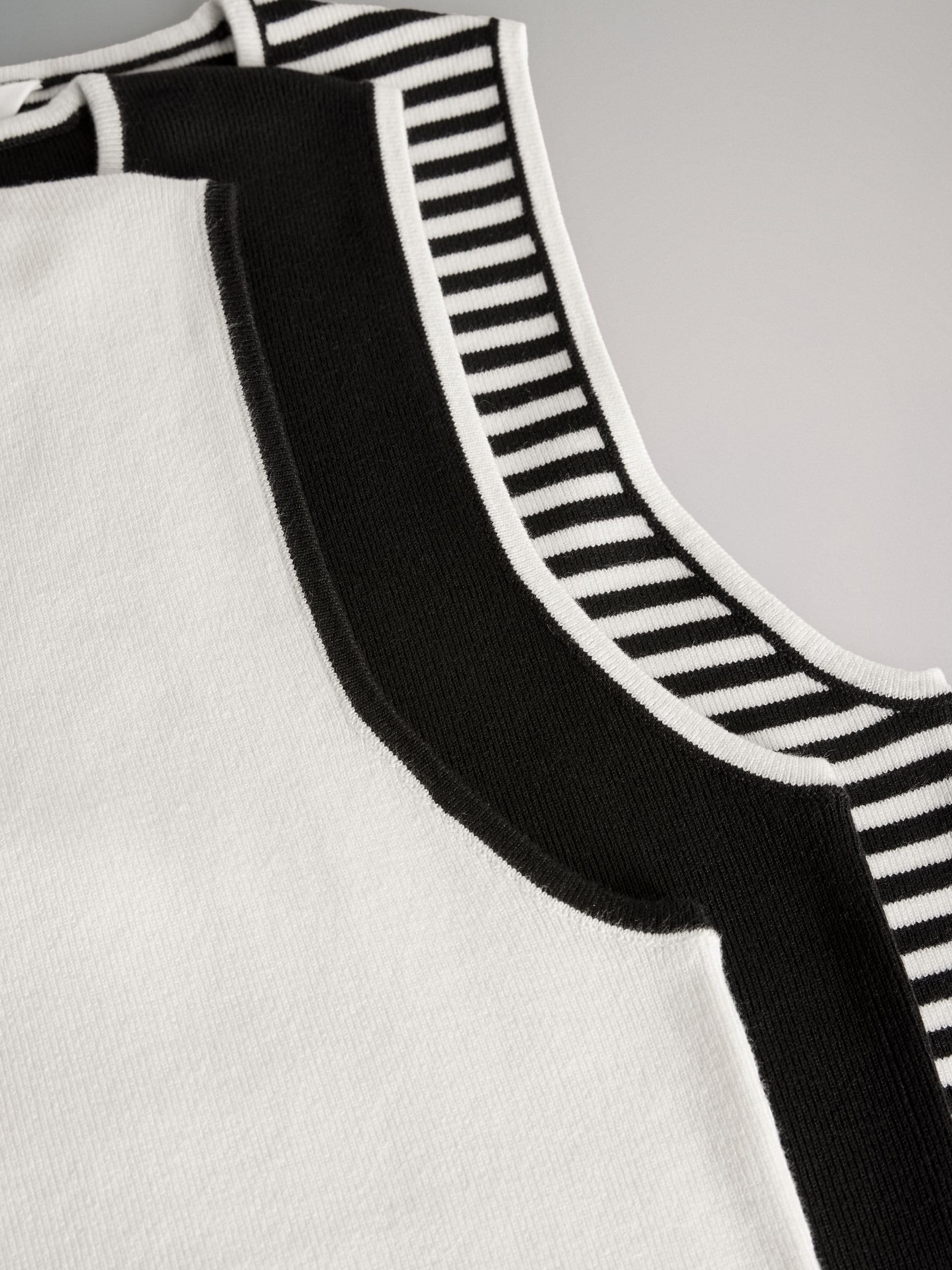 Geo Next The Set canotte maglia donna 3 pezzi nero panna