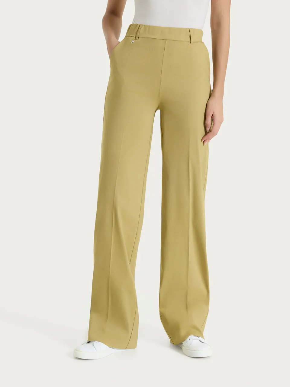 Ragno Super Fresh Pantalone Ampio Khaki Wide Leg