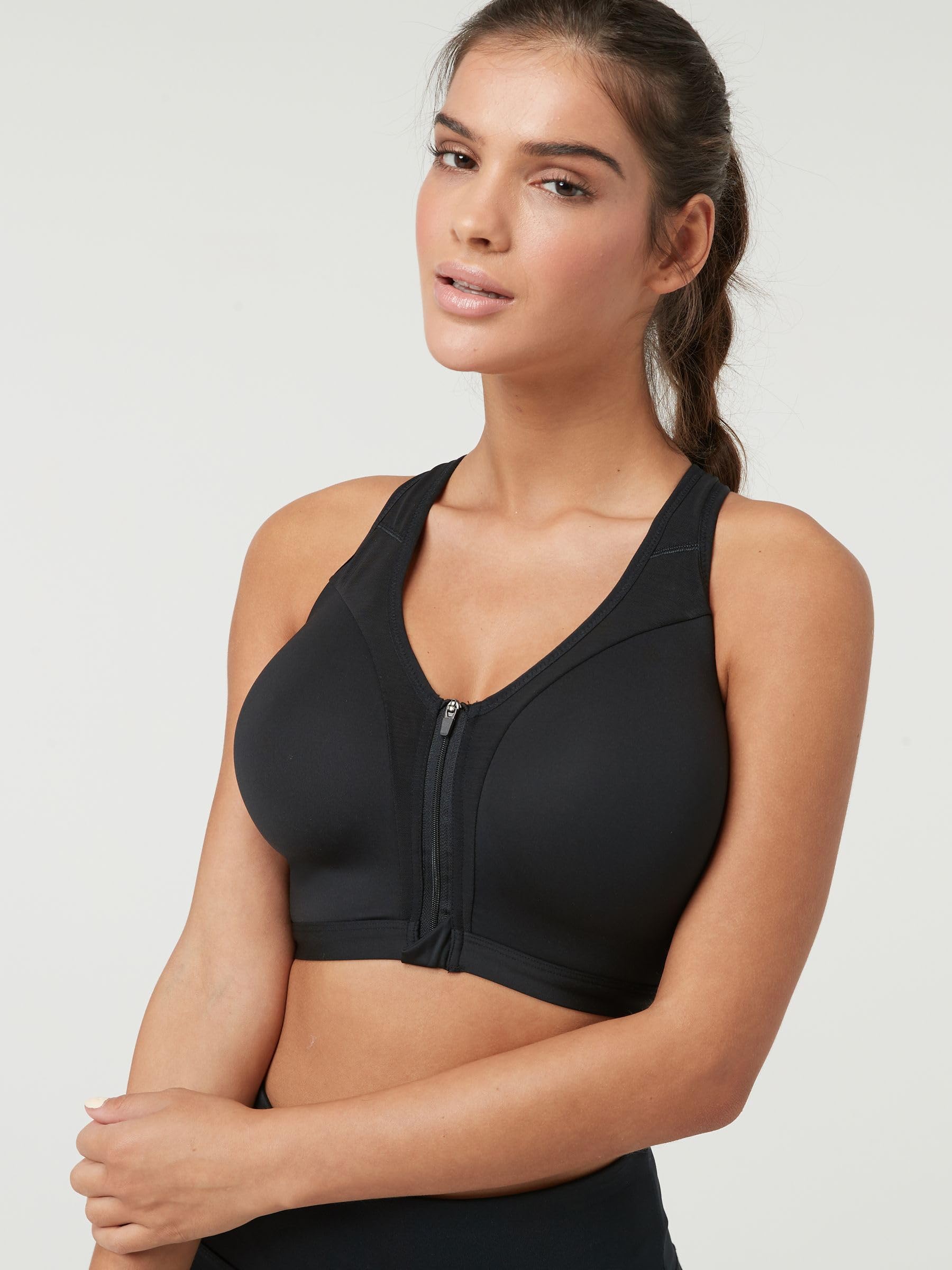 Next Reggiseno Sportivo Zip Frontale Alto Impatto Nero 80C