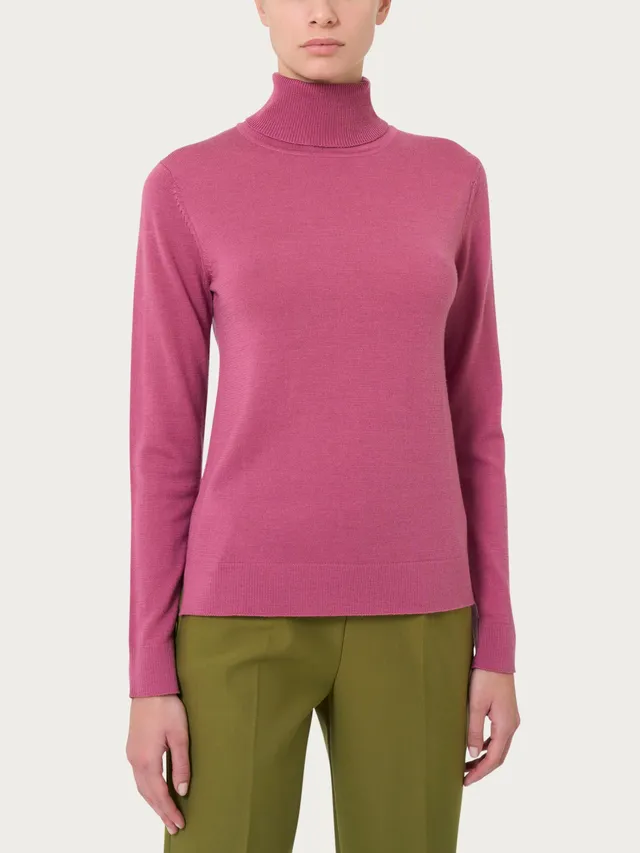 Ragno Merino Soft dolcevita Red Violet lana merino