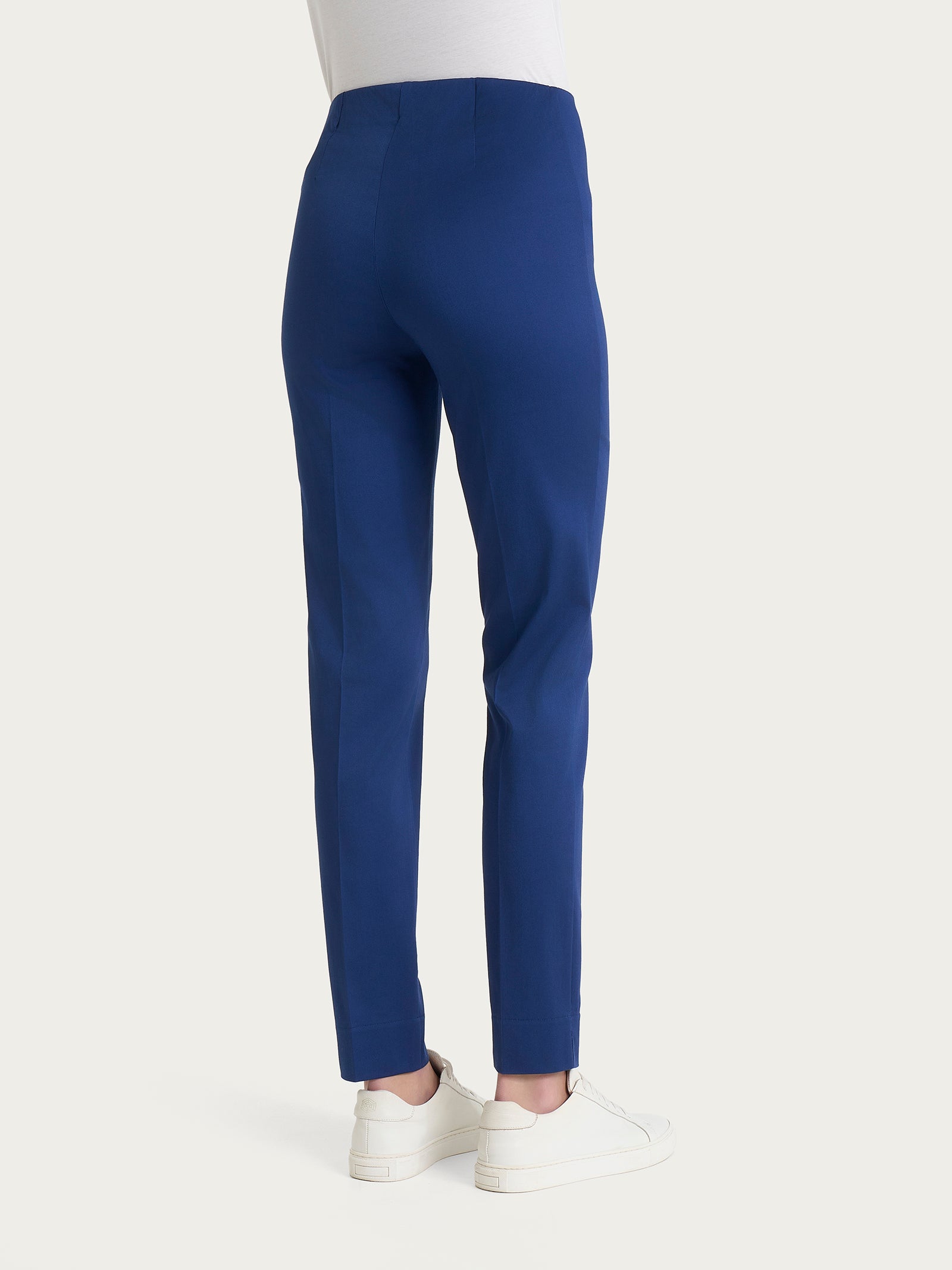 Ragno Satin Power pantalone sigaretta spacchetti Blueberry cotone