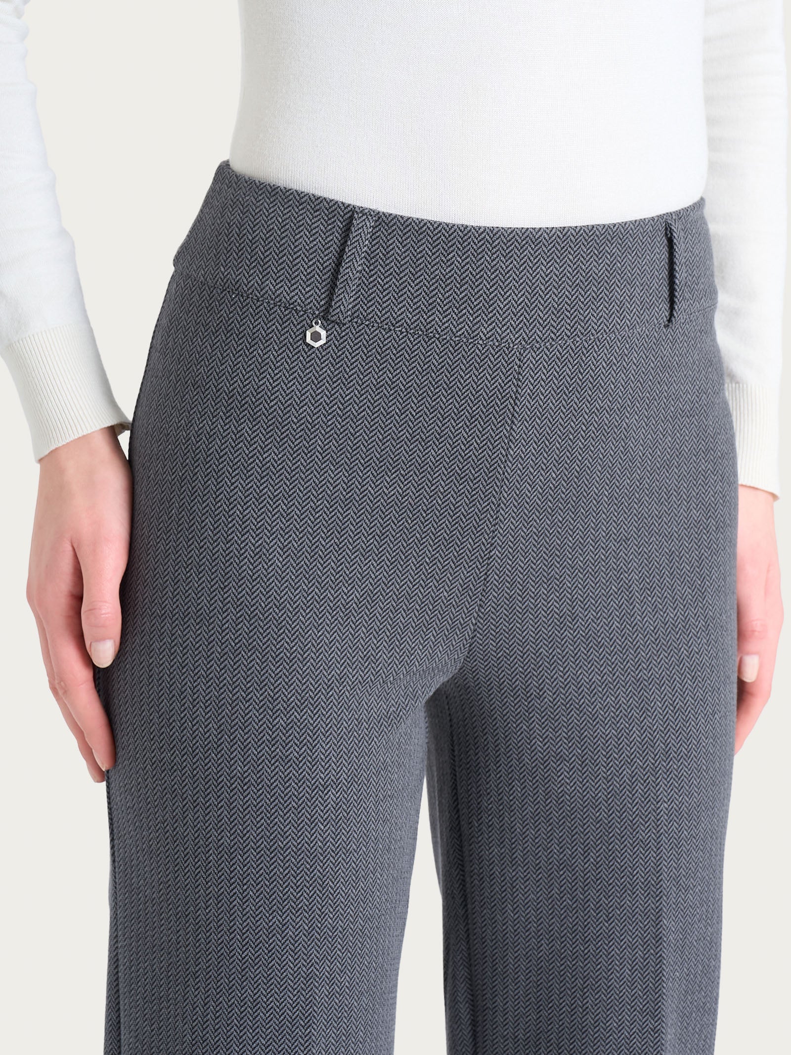 Ragno Eco Jacquard pantalone carota Fant.Ardesia spigato
