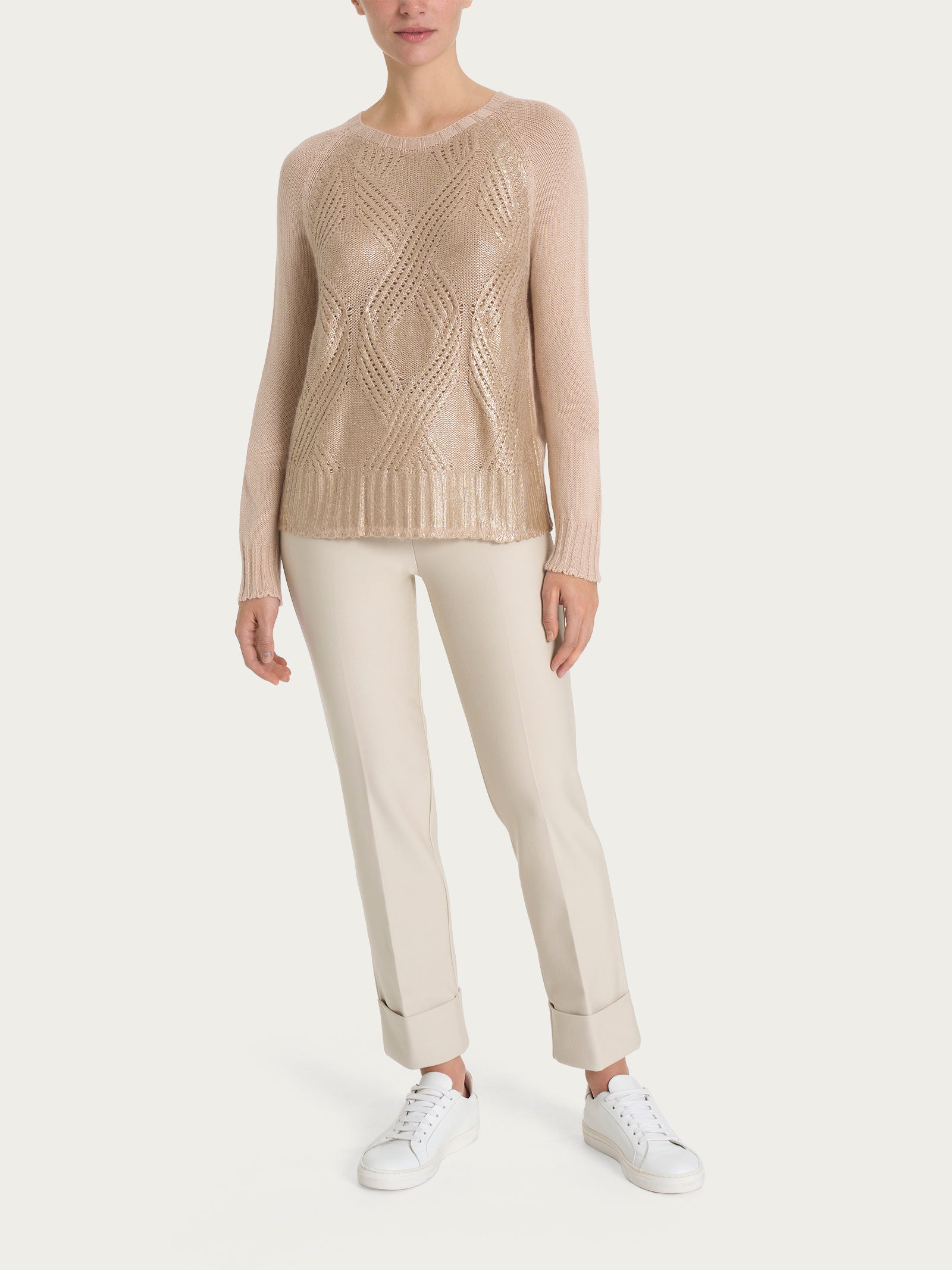 Ragno Merino Soft maglia girocollo angora viola rombi
