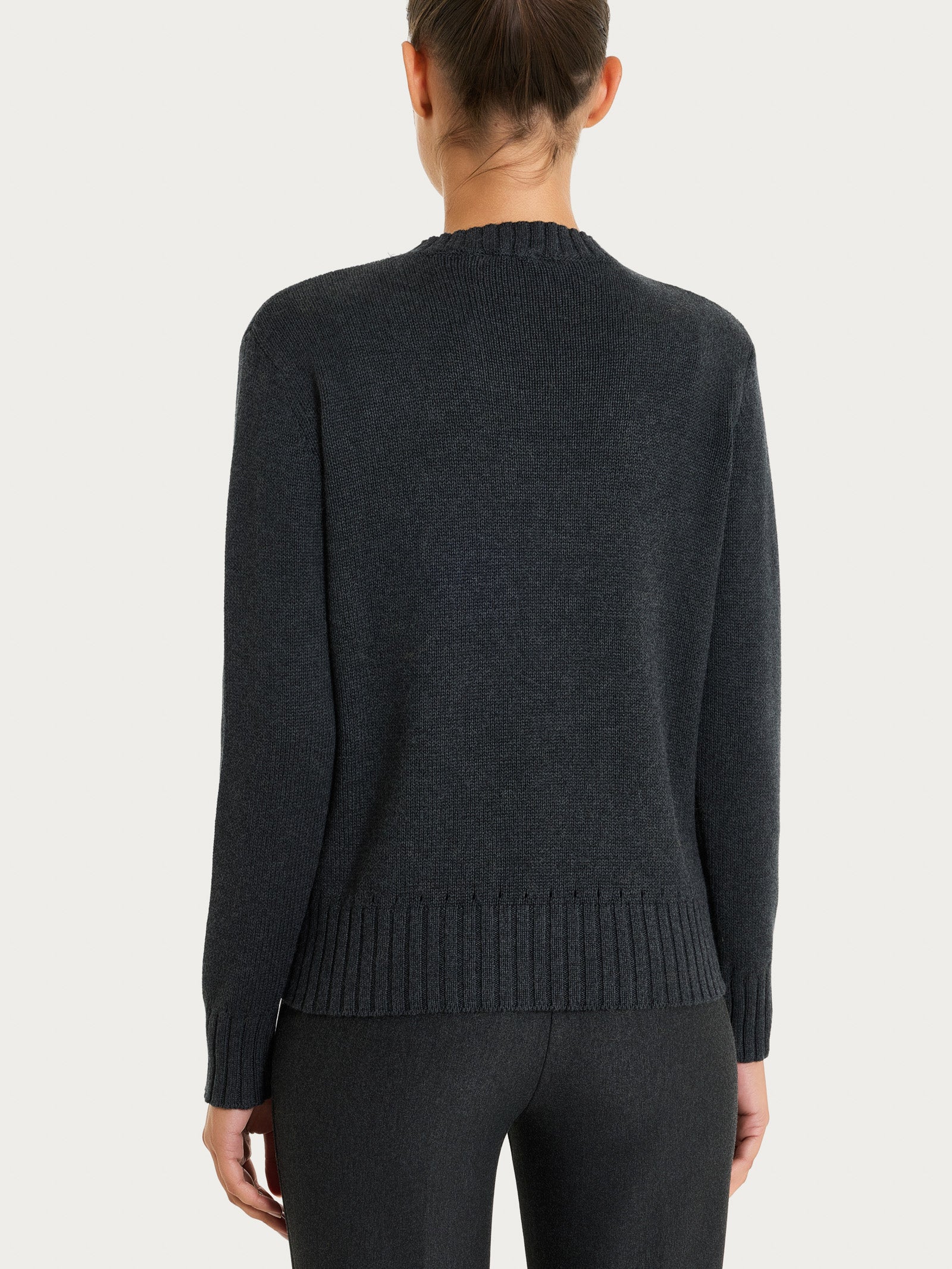 Ragno Winter Cotton maglia girocollo Nero Mel puro cotone