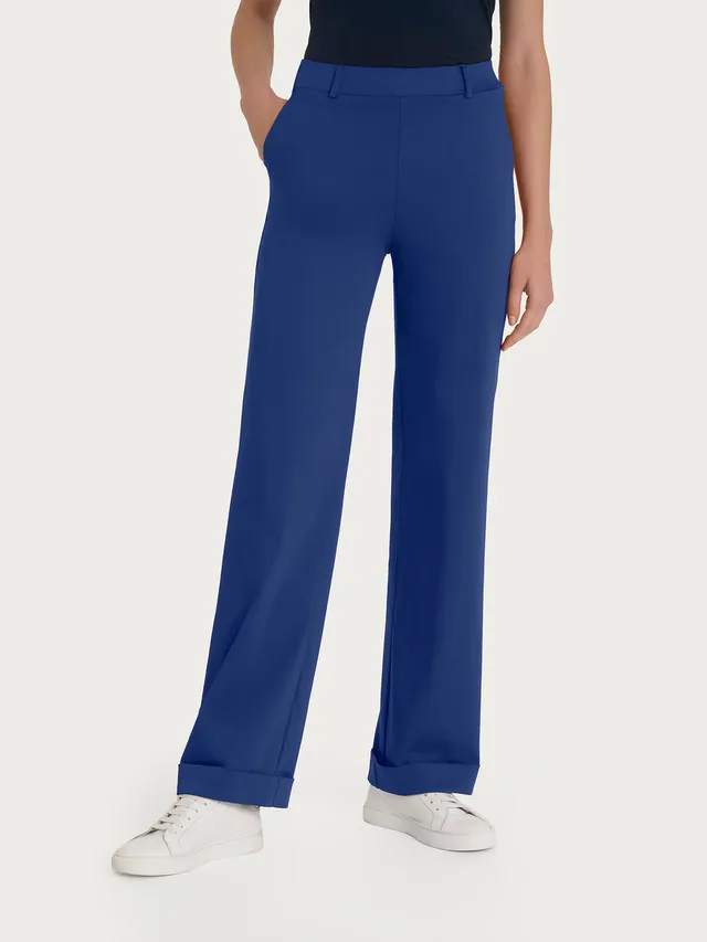 Ragno Satin Power Pantaloni Dritti Donna Mirtillo con Tasche
