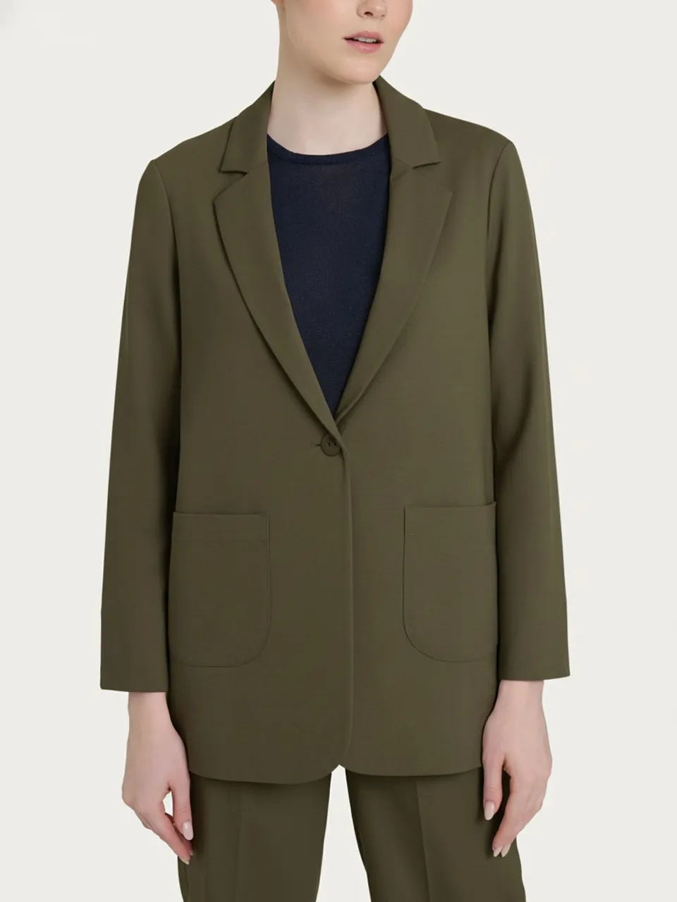 Ragno Compact Light blazer destrutturato verde oliva