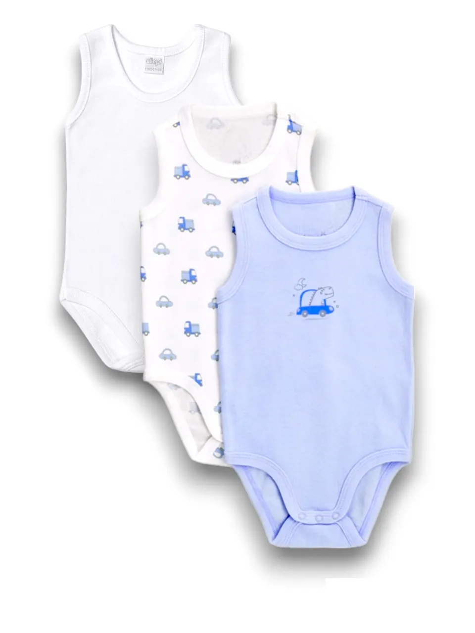 Lady C Jersey Baby Body Cotone Senza Maniche Bimbo 3 Pezzi