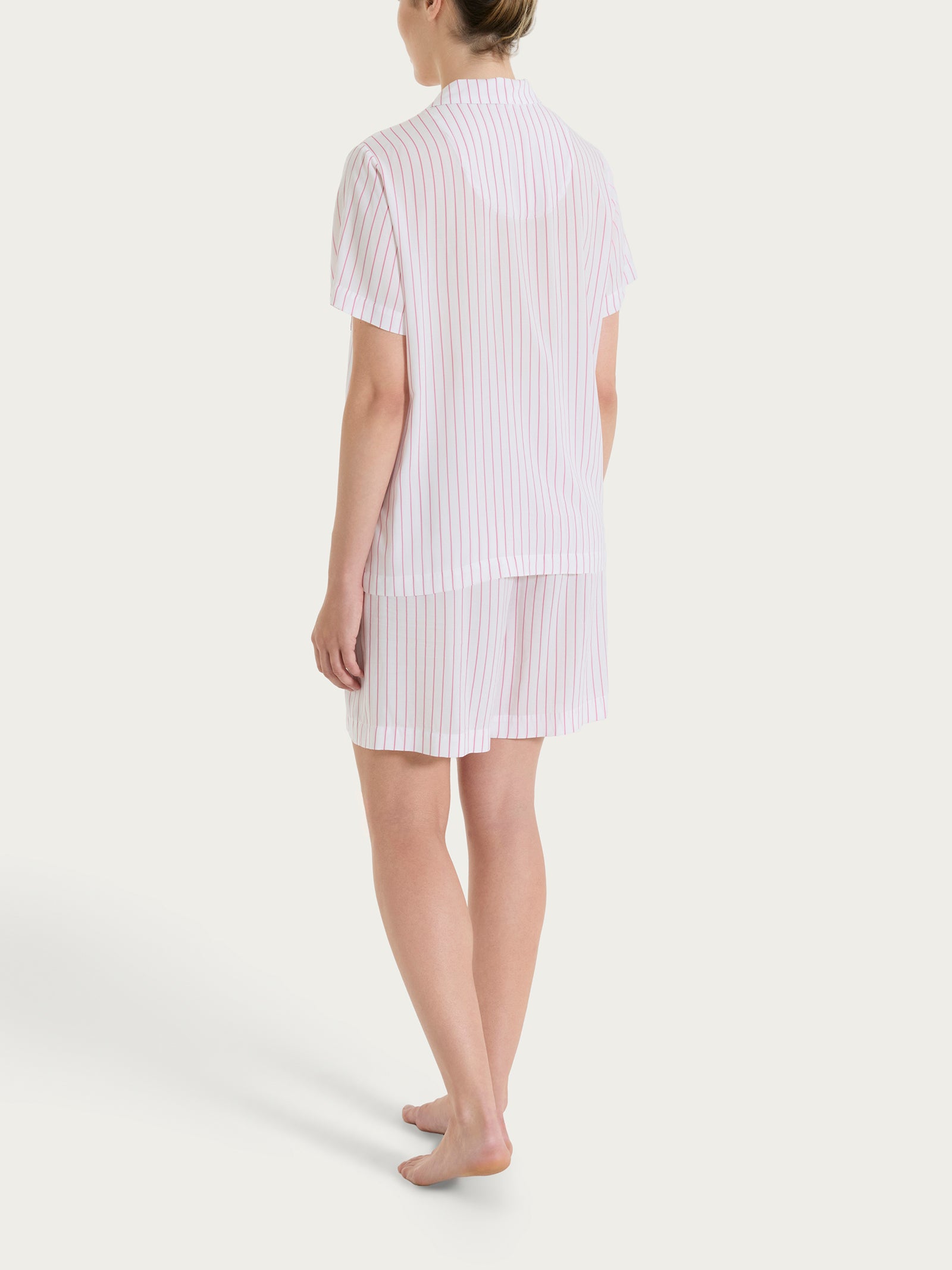 Ragno EcoSeta pigiama corto righe Cashmere Rose viscosa