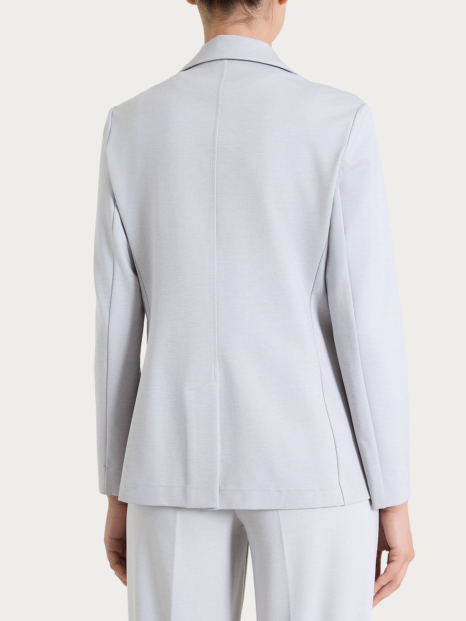 Ragno Cashmere Compact Blazer Donna Ghiaia Mel 2 Bottoni