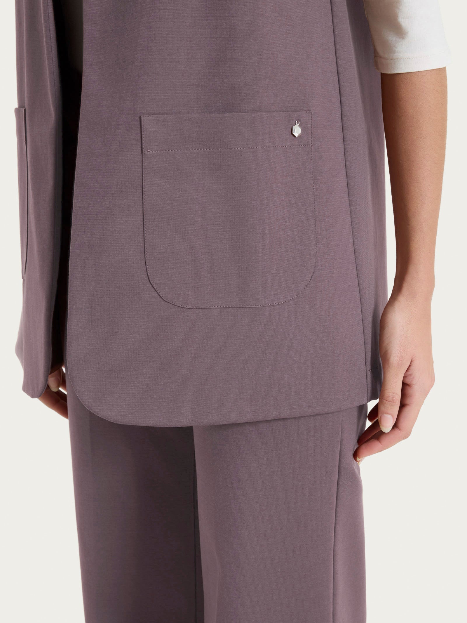 Ragno Compact Light Gilet Donna Aperto Plum Truffle