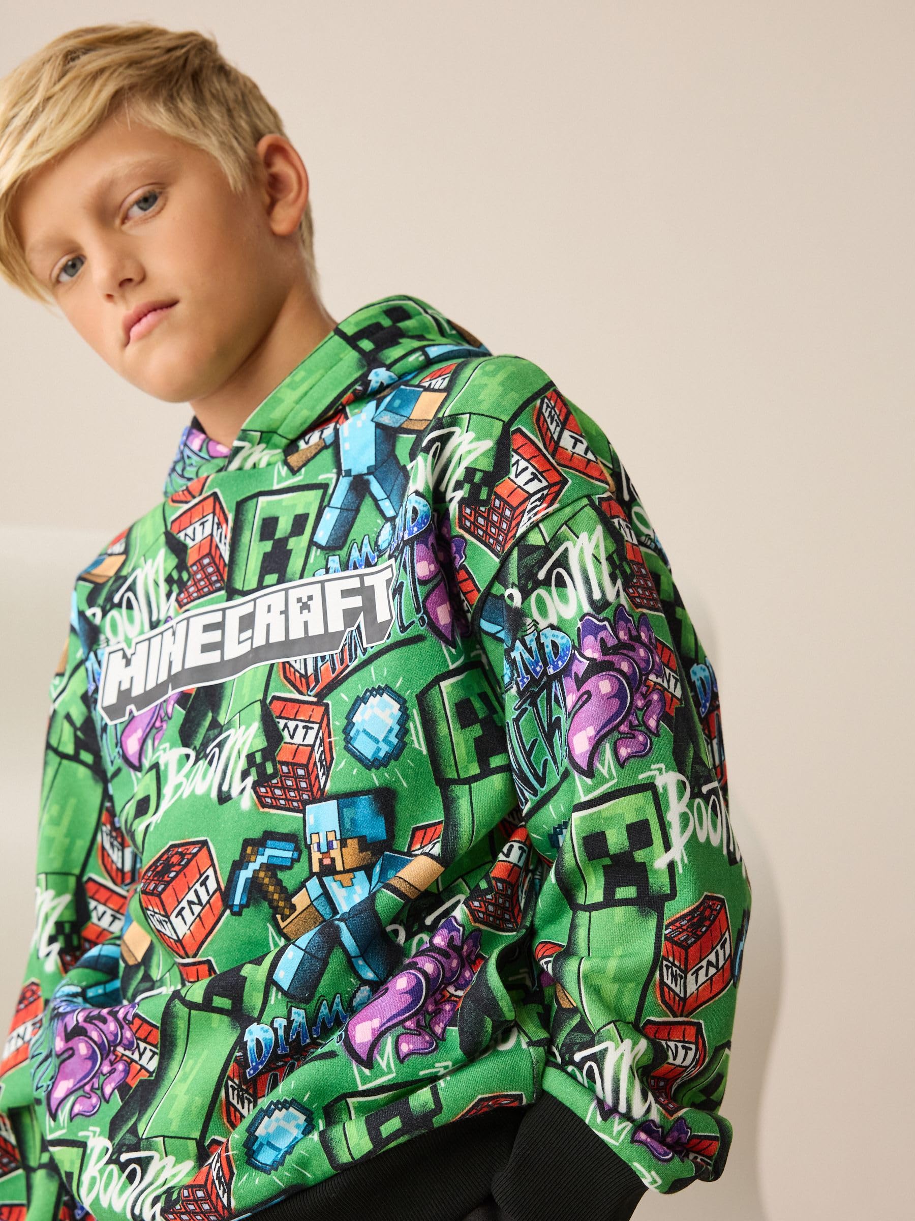 Next Minecraft Felpa Cappuccio Bambino Taglia 134