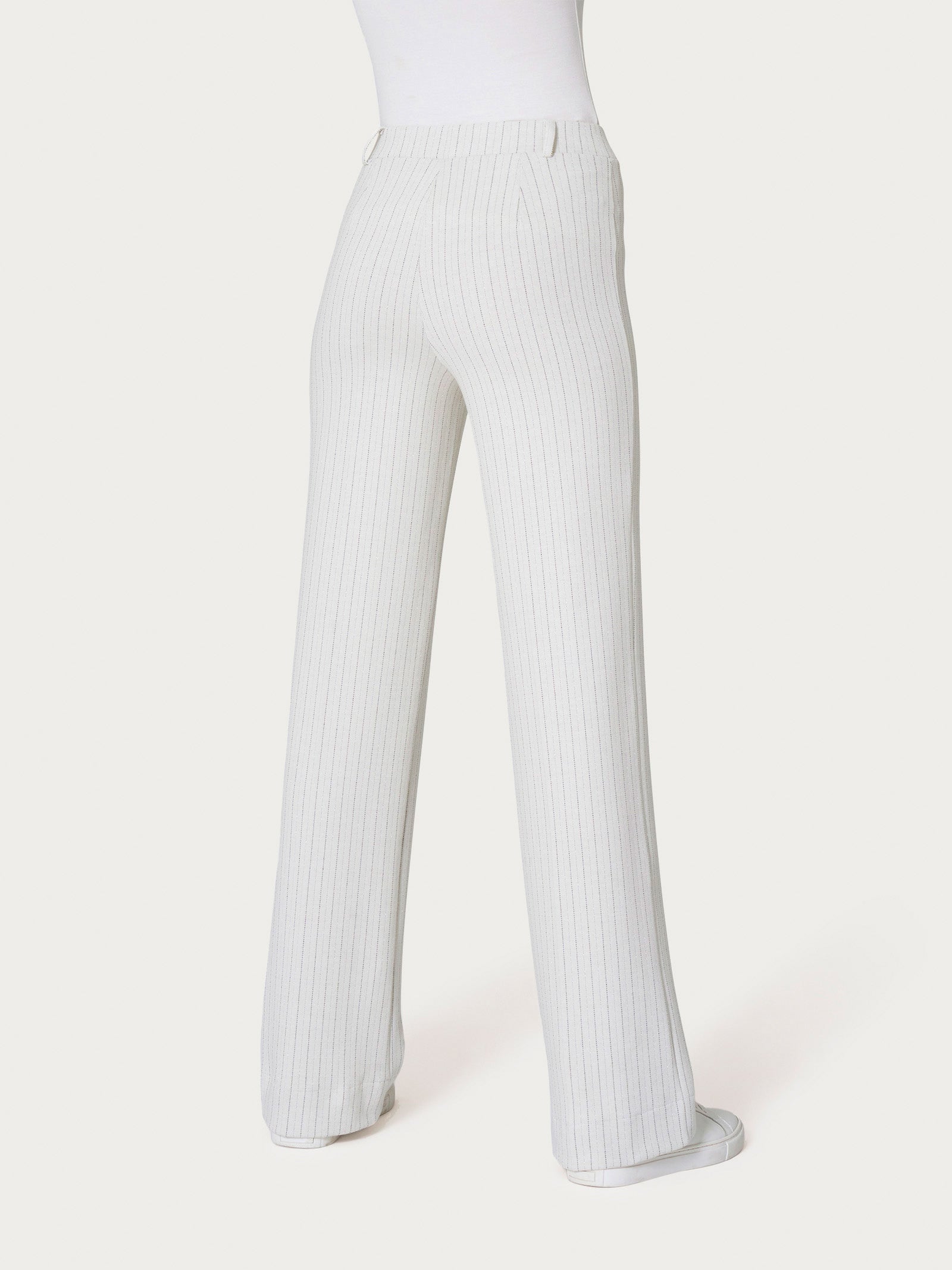 Ragno The Wide Leg pantalone gessato Fant Argento Mel wide