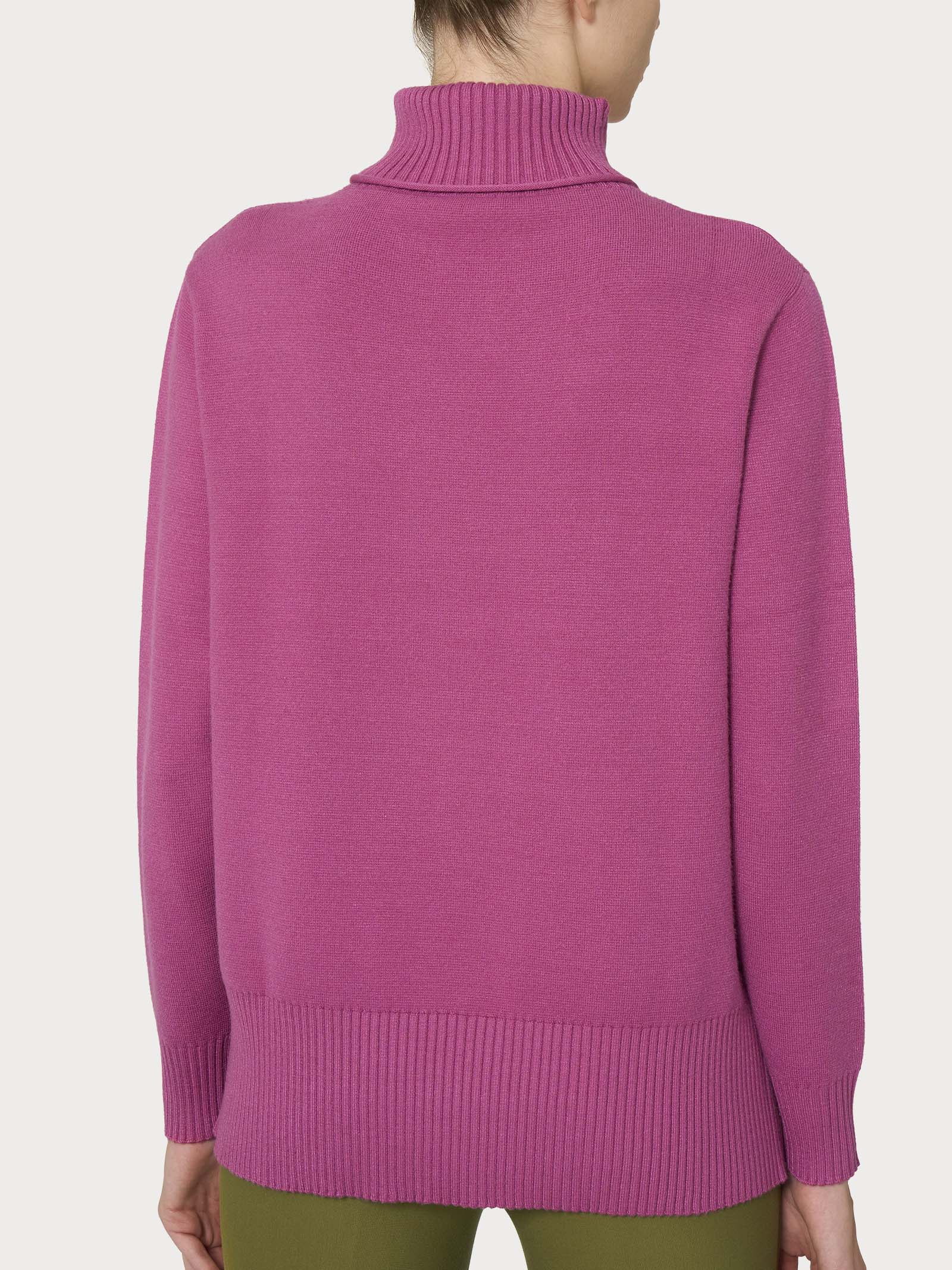 Ragno Super Soft maglia dolcevita asimmetrica rosa calda