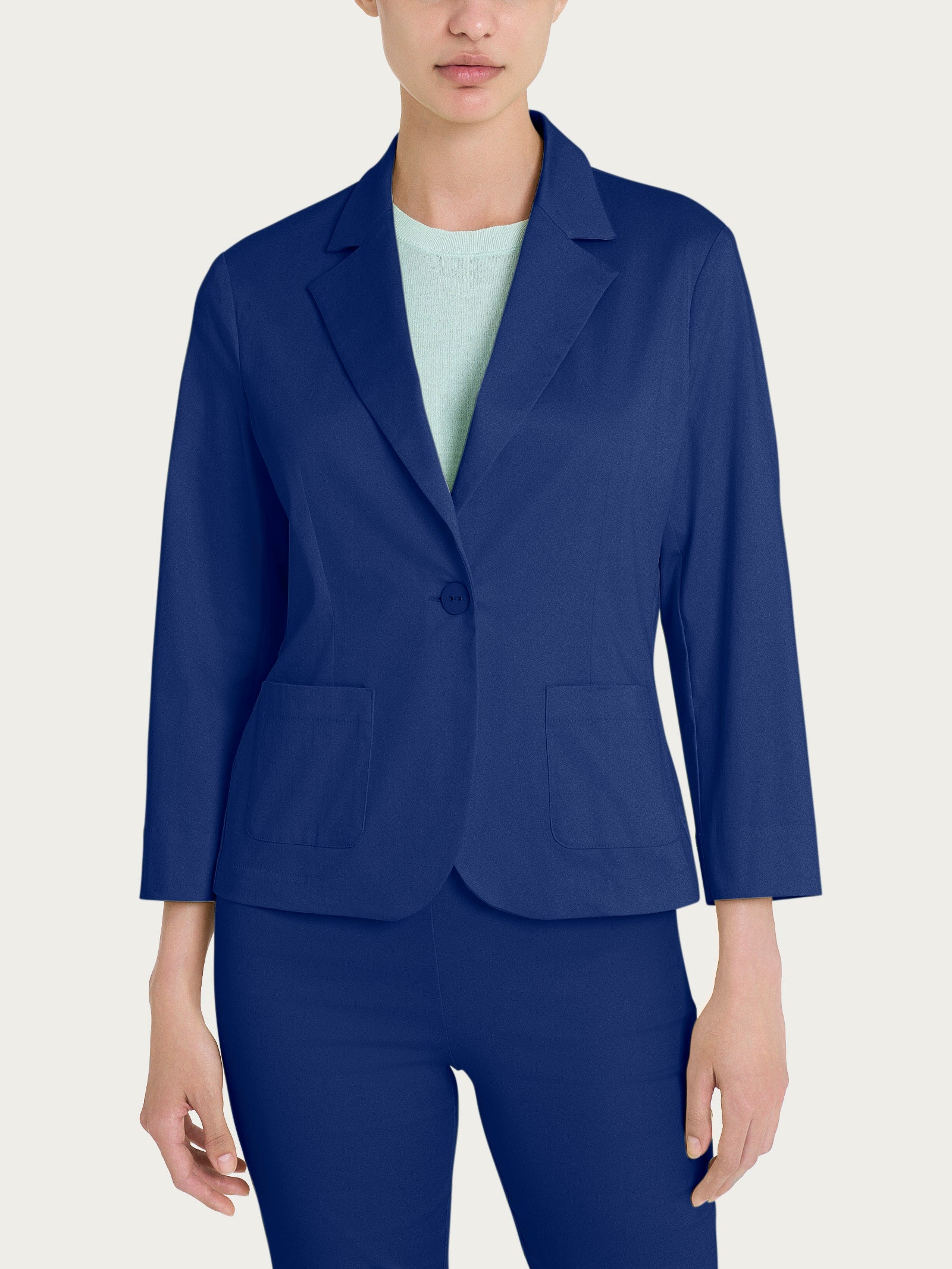 Ragno Satin Power Blazer Manica 3/4 Cotone Blueberry