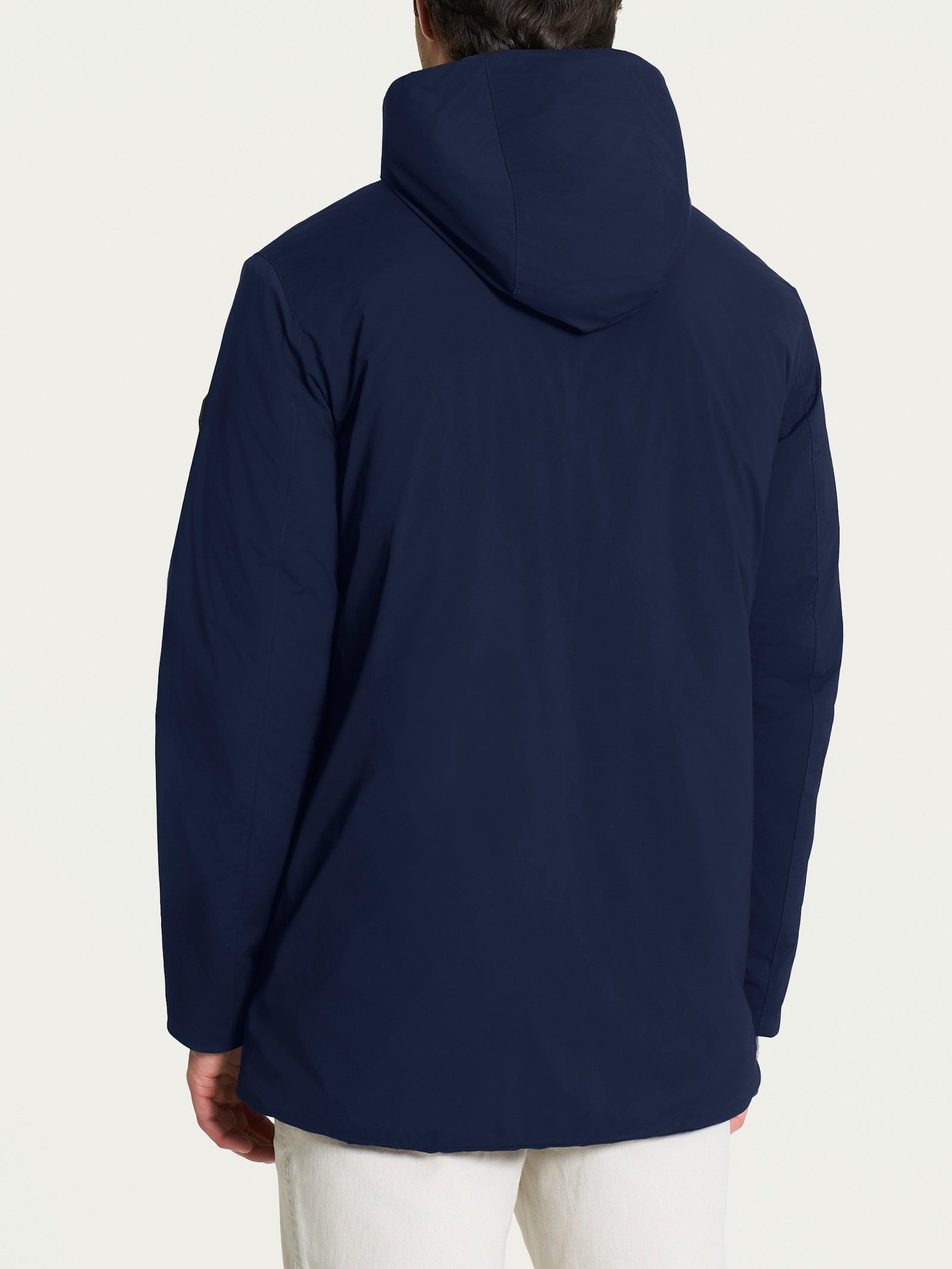 Ragno Vegan Wool parka lana cappuccio blu uomo caldo