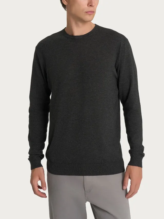Ragno Four Seasons pull girocollo uomo antracite misto viscosa