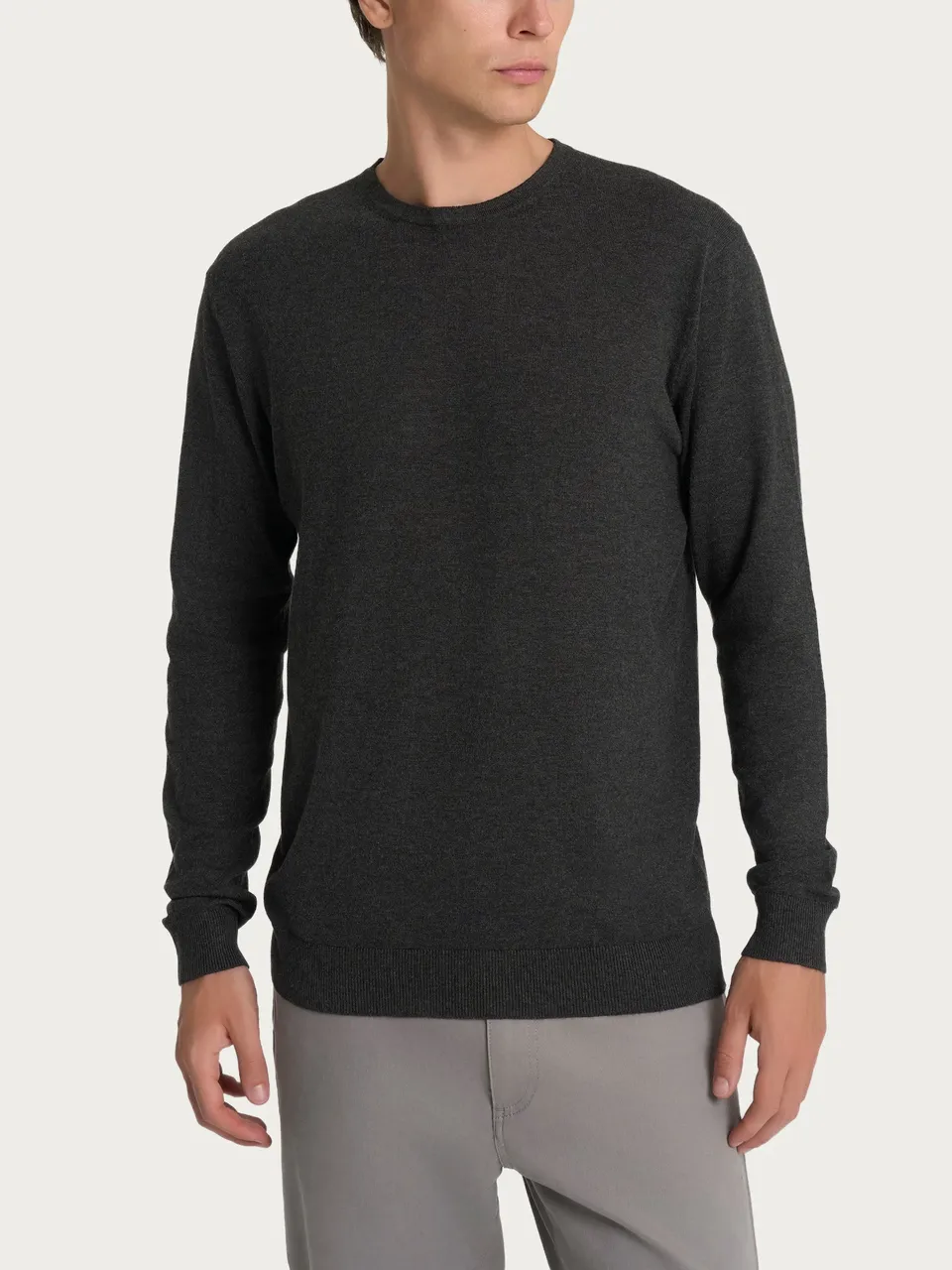 Ragno Four Seasons pull girocollo uomo antracite misto viscosa