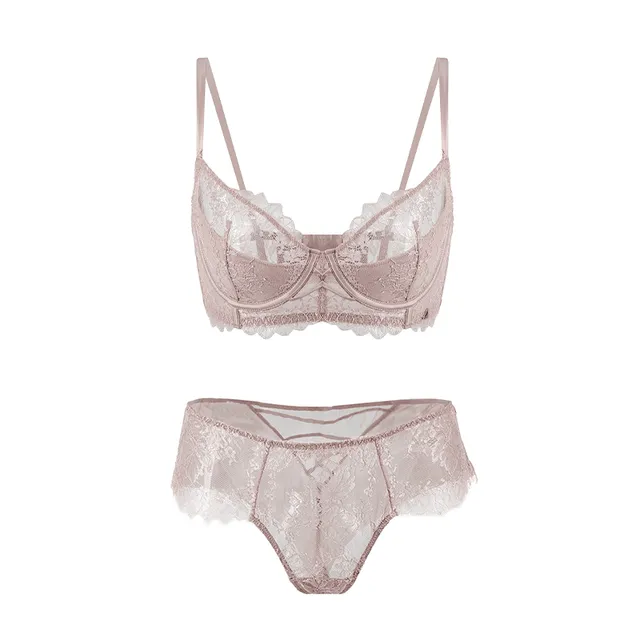 Maria Grazia Severi Scalloped Floral completo intimo rosa ferretto