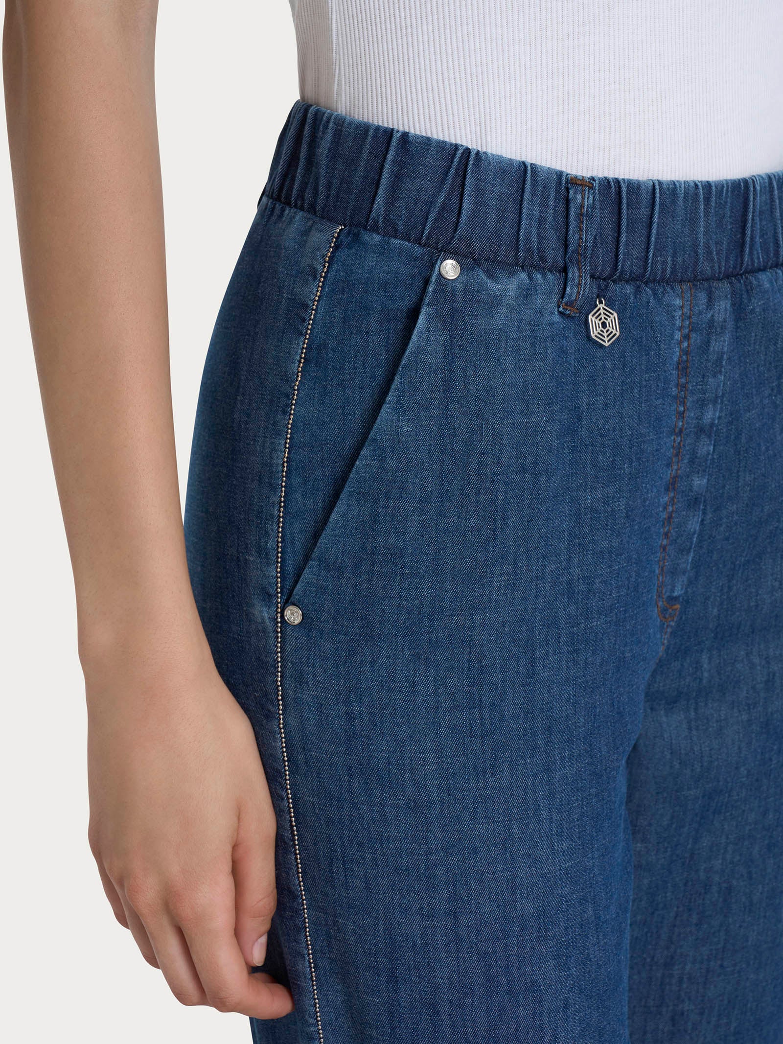Ragno Super Denim Jeans a carota con tasche blu tapered