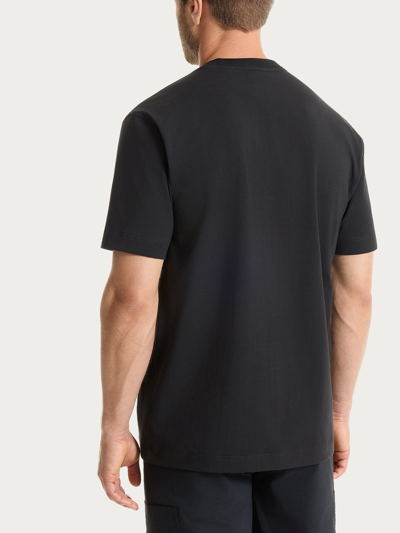 Ragno T-shirt Girocollo Taschino Maglietta Uomo Nera Puro Cotone