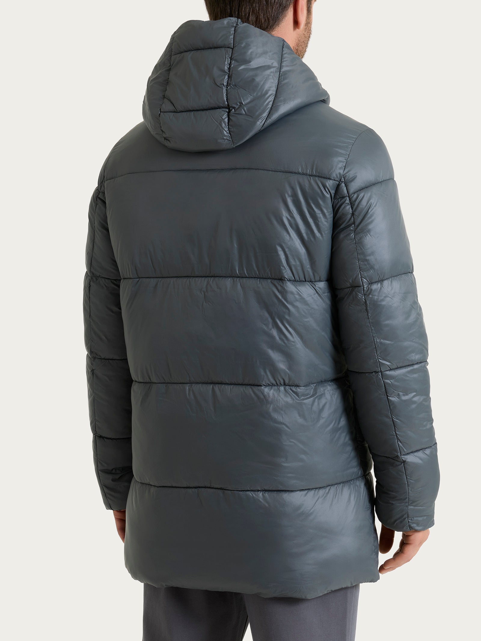 Ragno Vegan Down piumino shiny cappuccio Dark Shadow