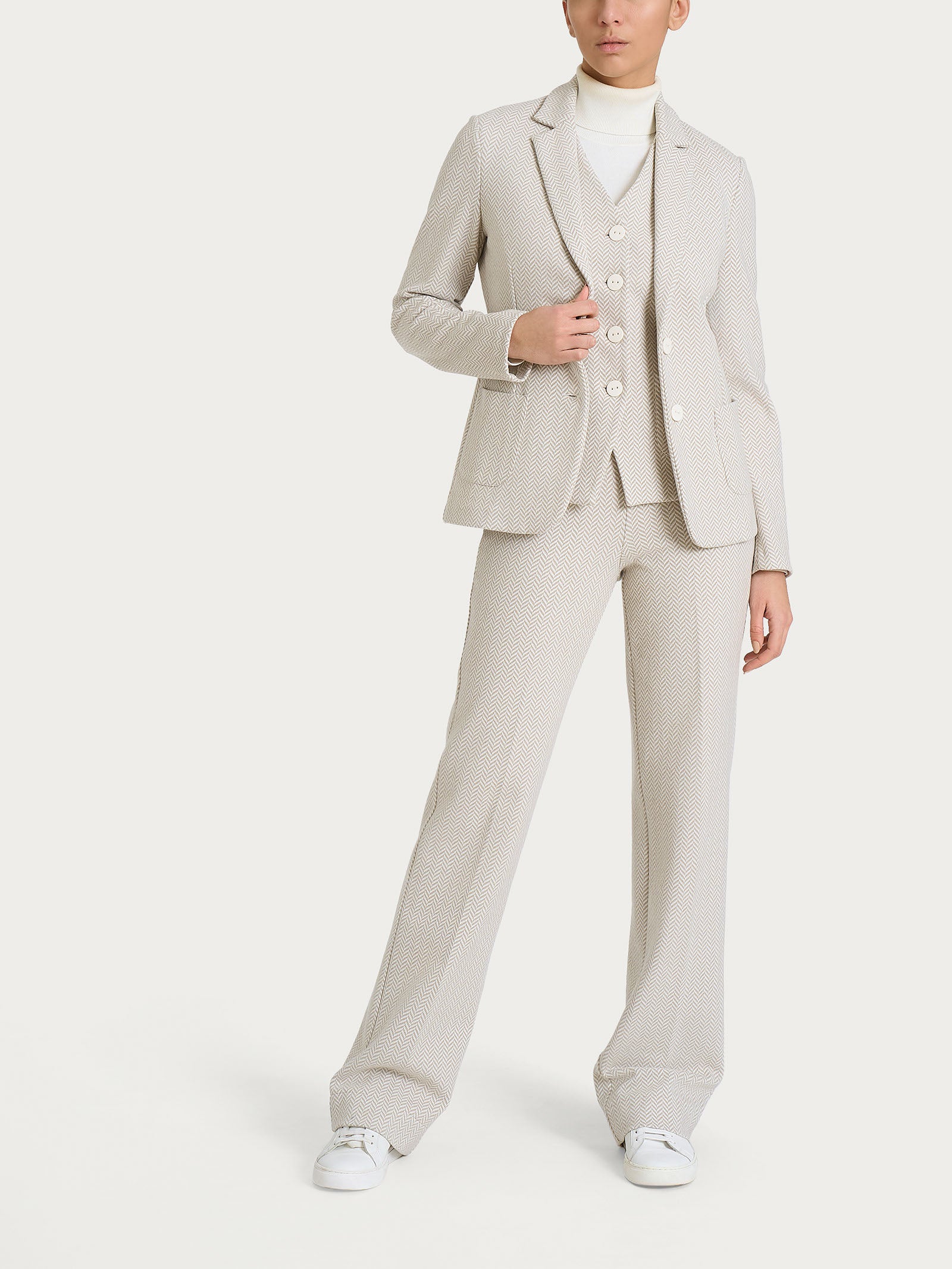 Ragno SL Blazer Due Bottoni Fantasia Avorio jacquard