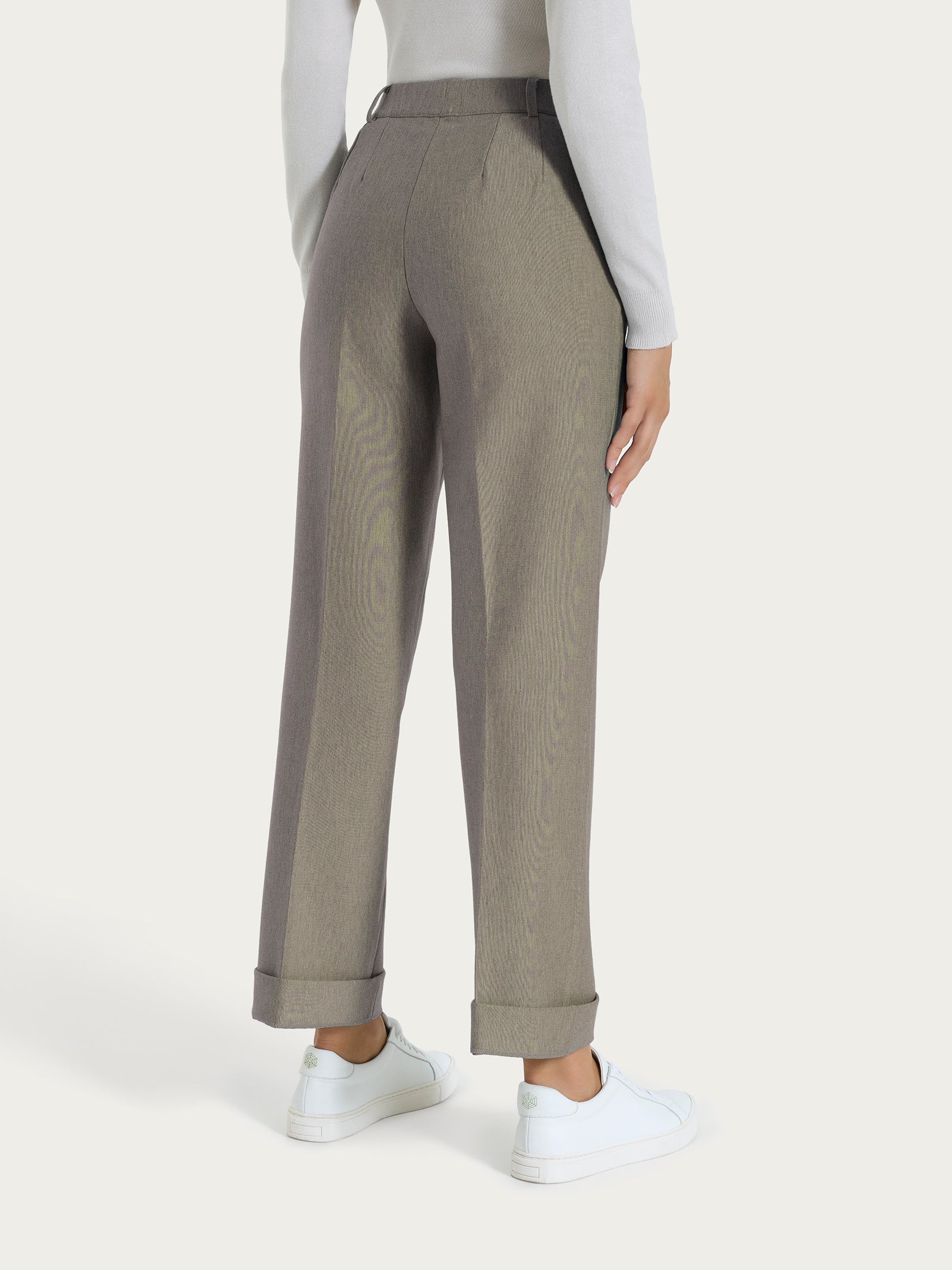 Ragno Compact Pantalone Ampio Glace Mel. wide leg
