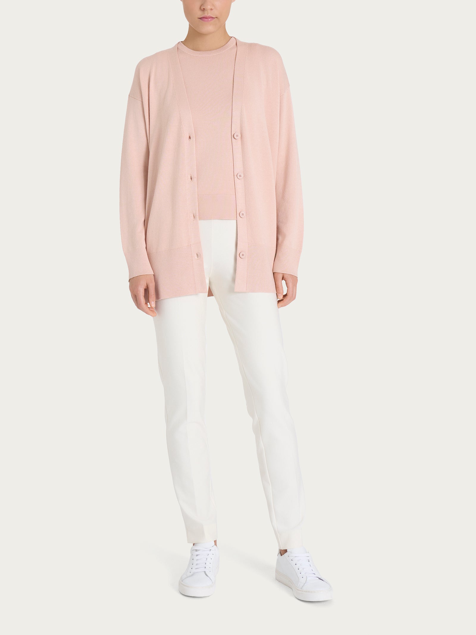 Ragno Four Seasons cardigan over Cameo Rose bottoni