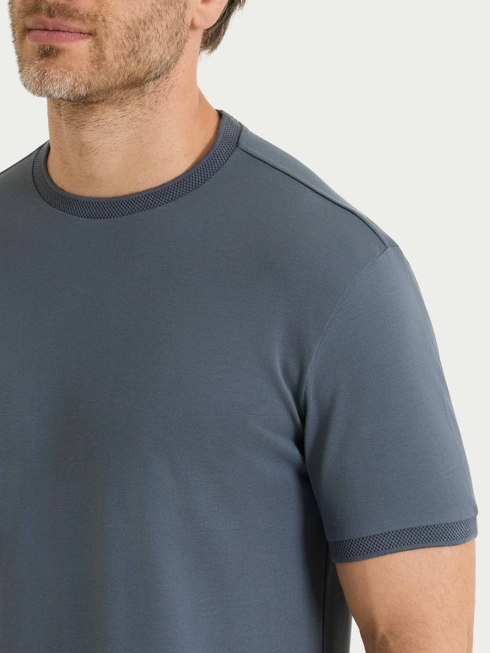 Ragno T-shirt Girocollo Turbulence Puro Cotone Piquet Uomo