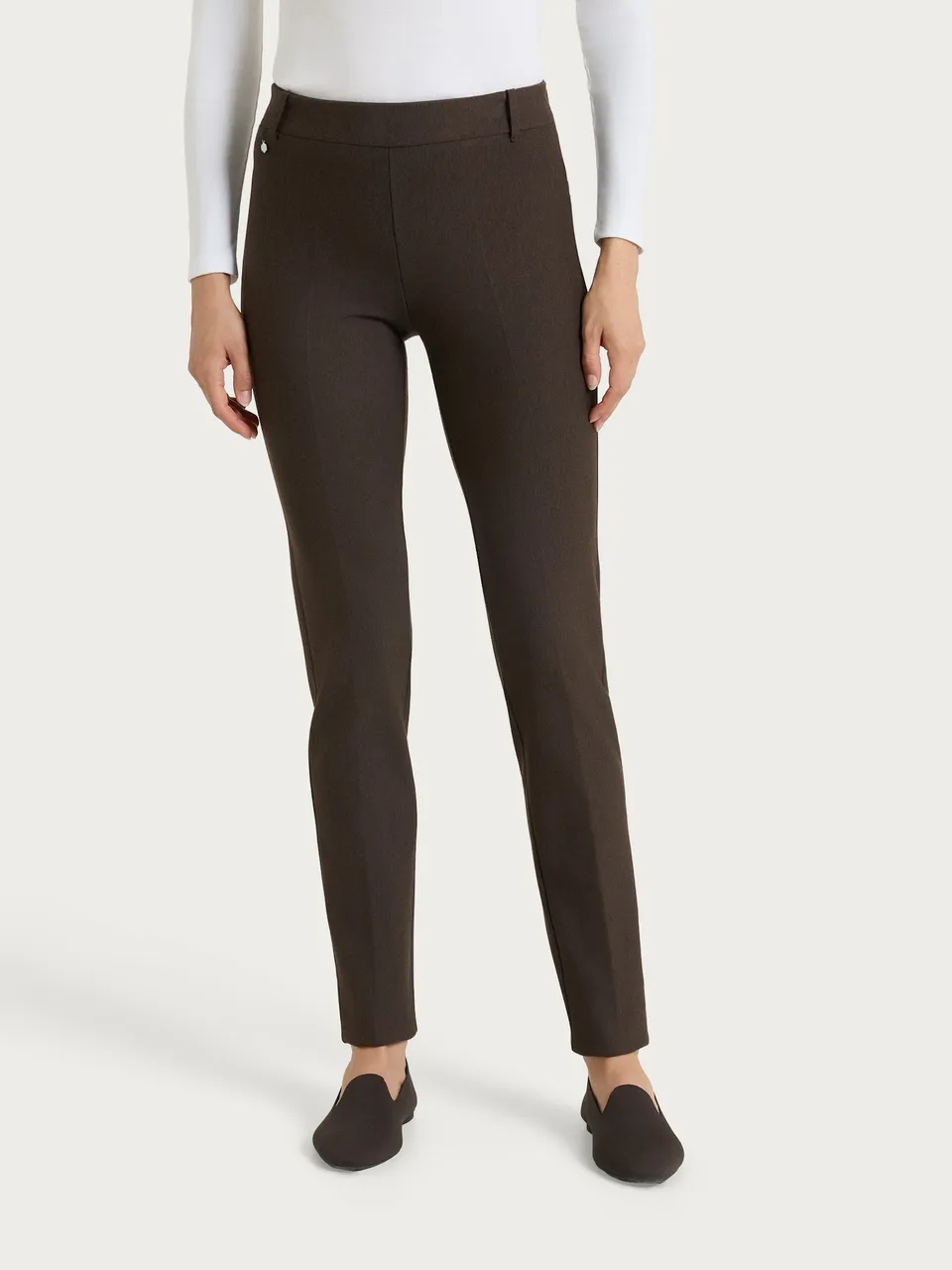 Ragno Compact a Sigaretta Pantalone Ebano Mel. elasticizzato