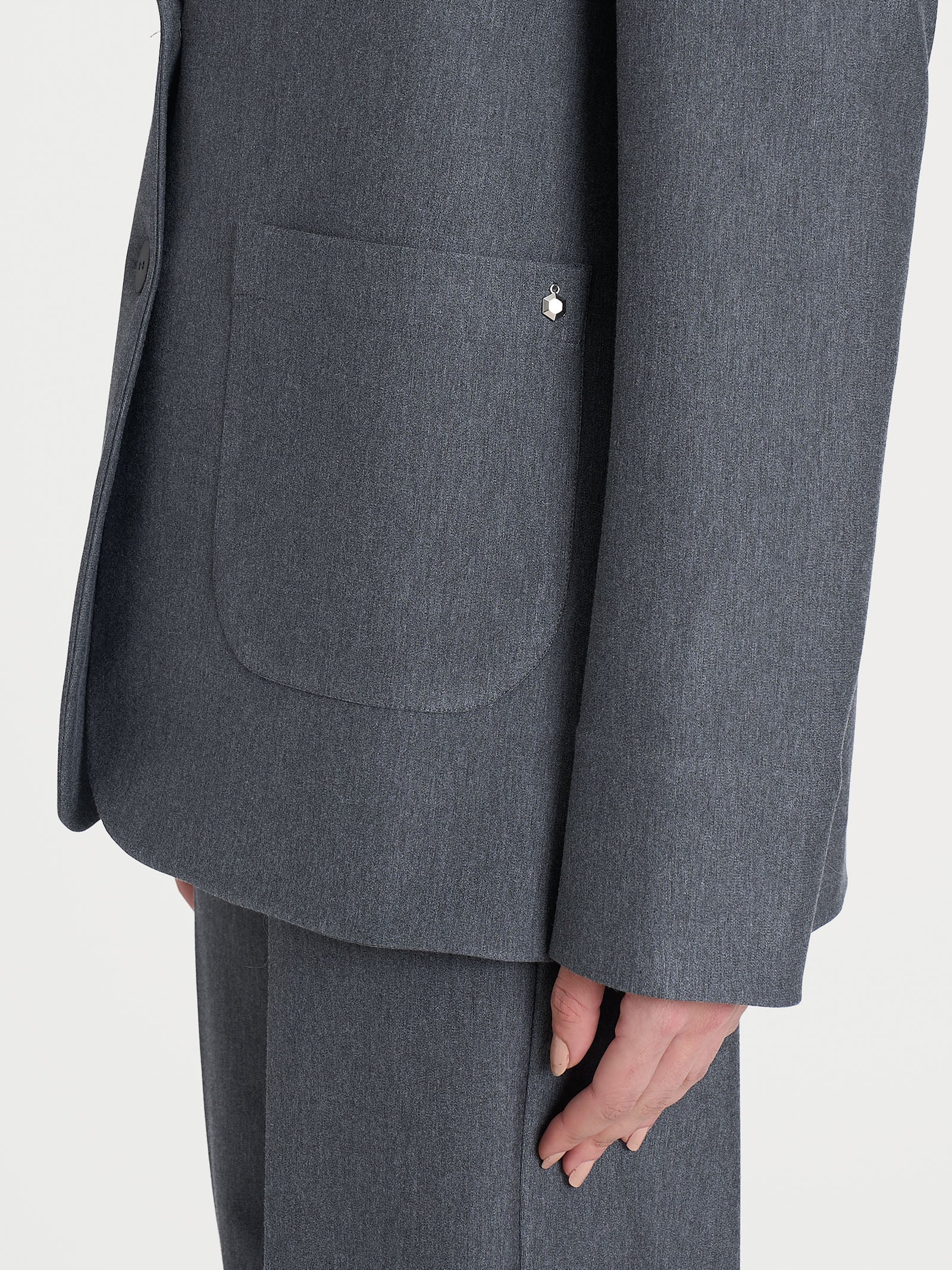 Ragno Compact Blazer Over Due Bottoni Donna Ardesia Elasticizzato