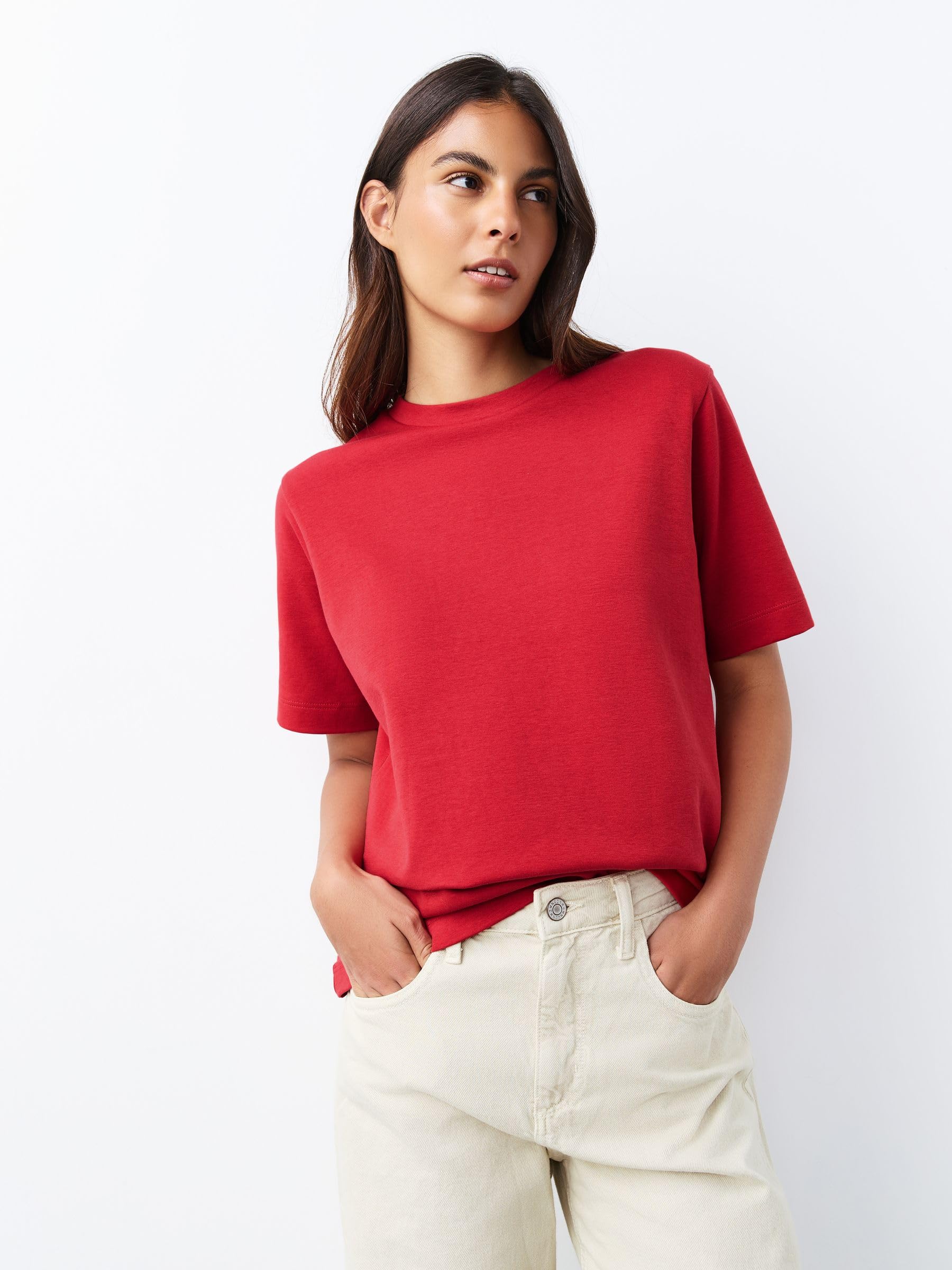 Next T-Shirt Girocollo Pesante Donna 46 Cotone