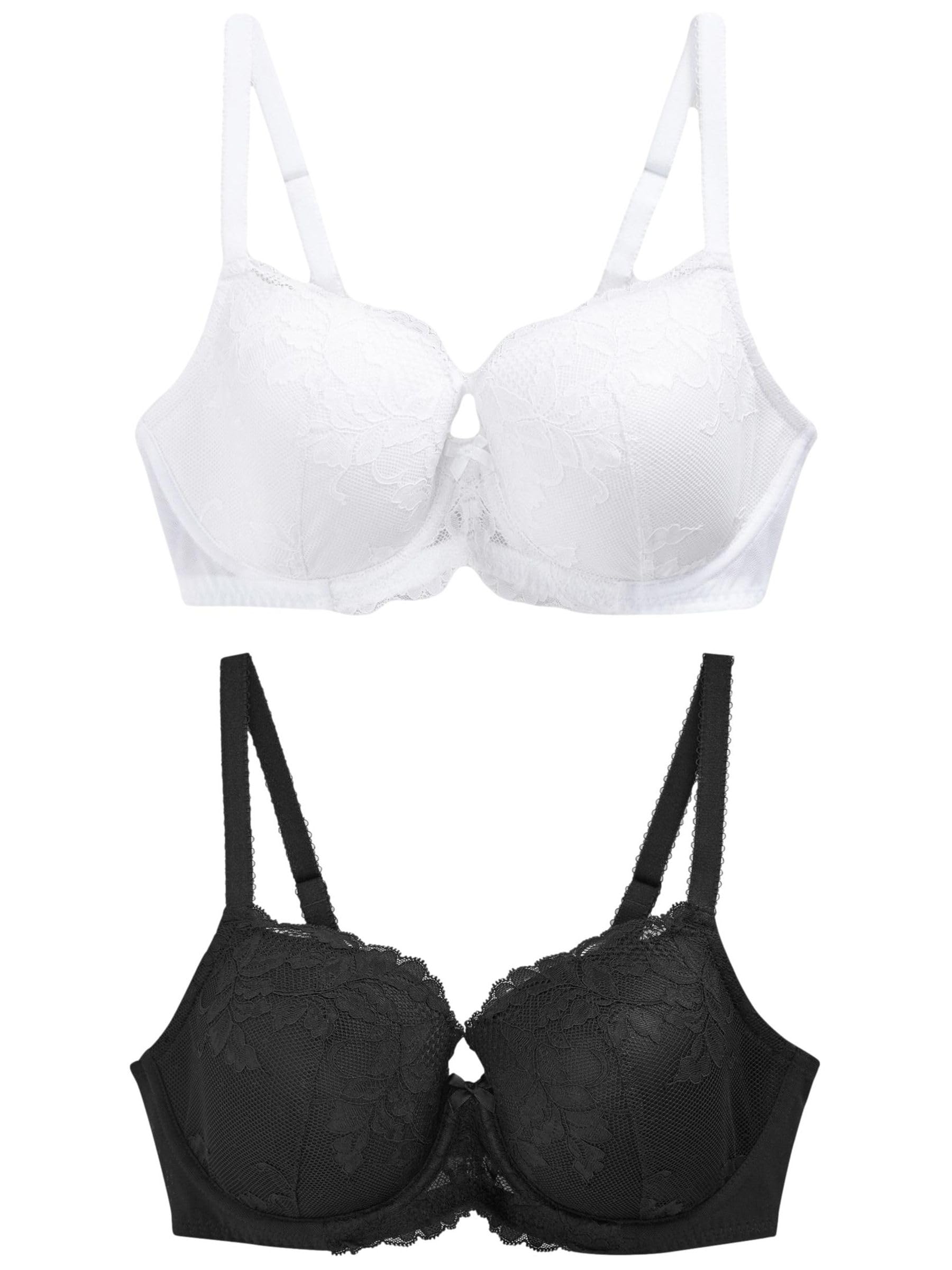Next Reggiseno Pizzo Imbottito Donna 2 Pezzi Nero