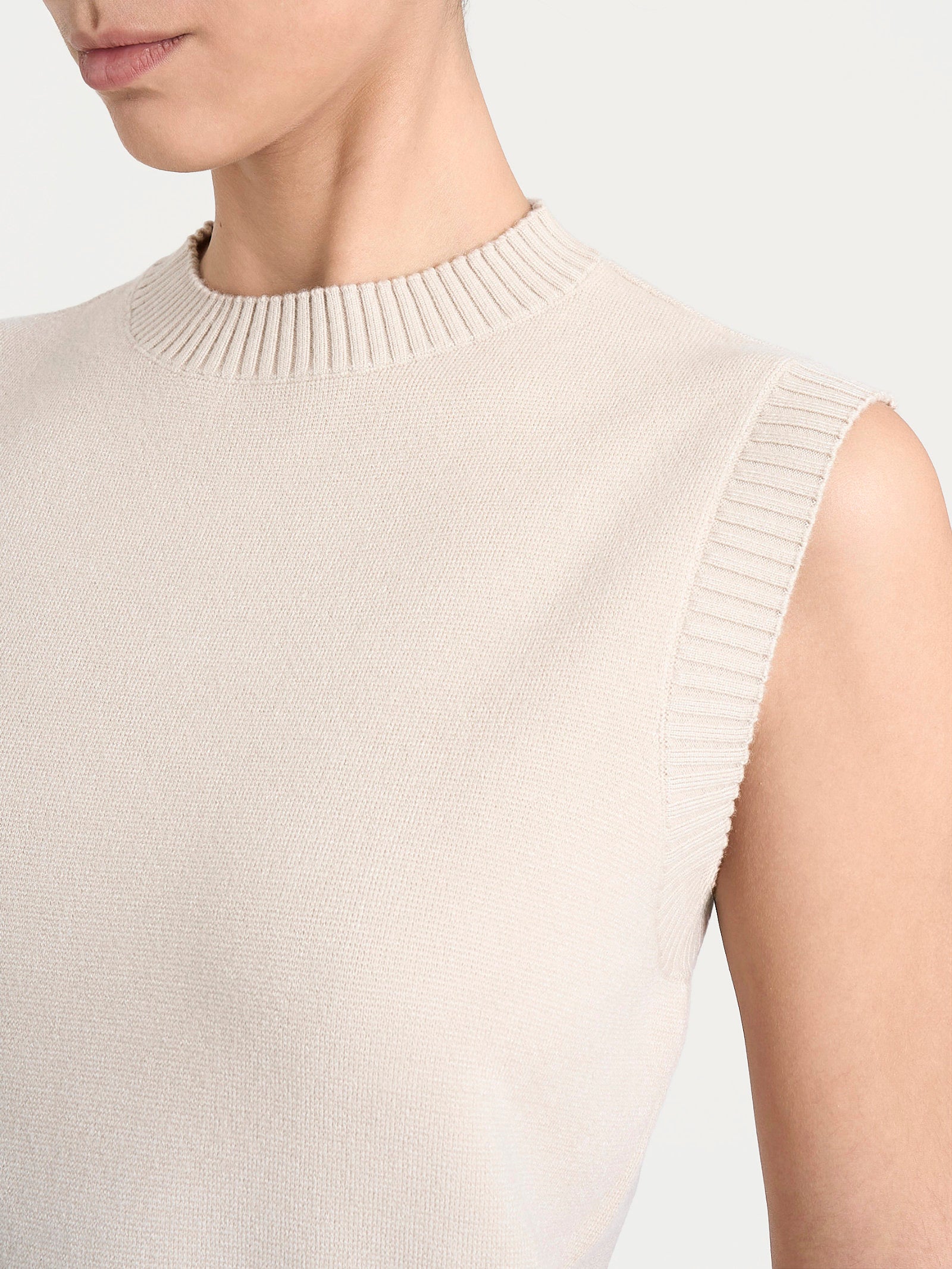 Ragno Super Soft maglia smanicata Champignon misto viscosa
