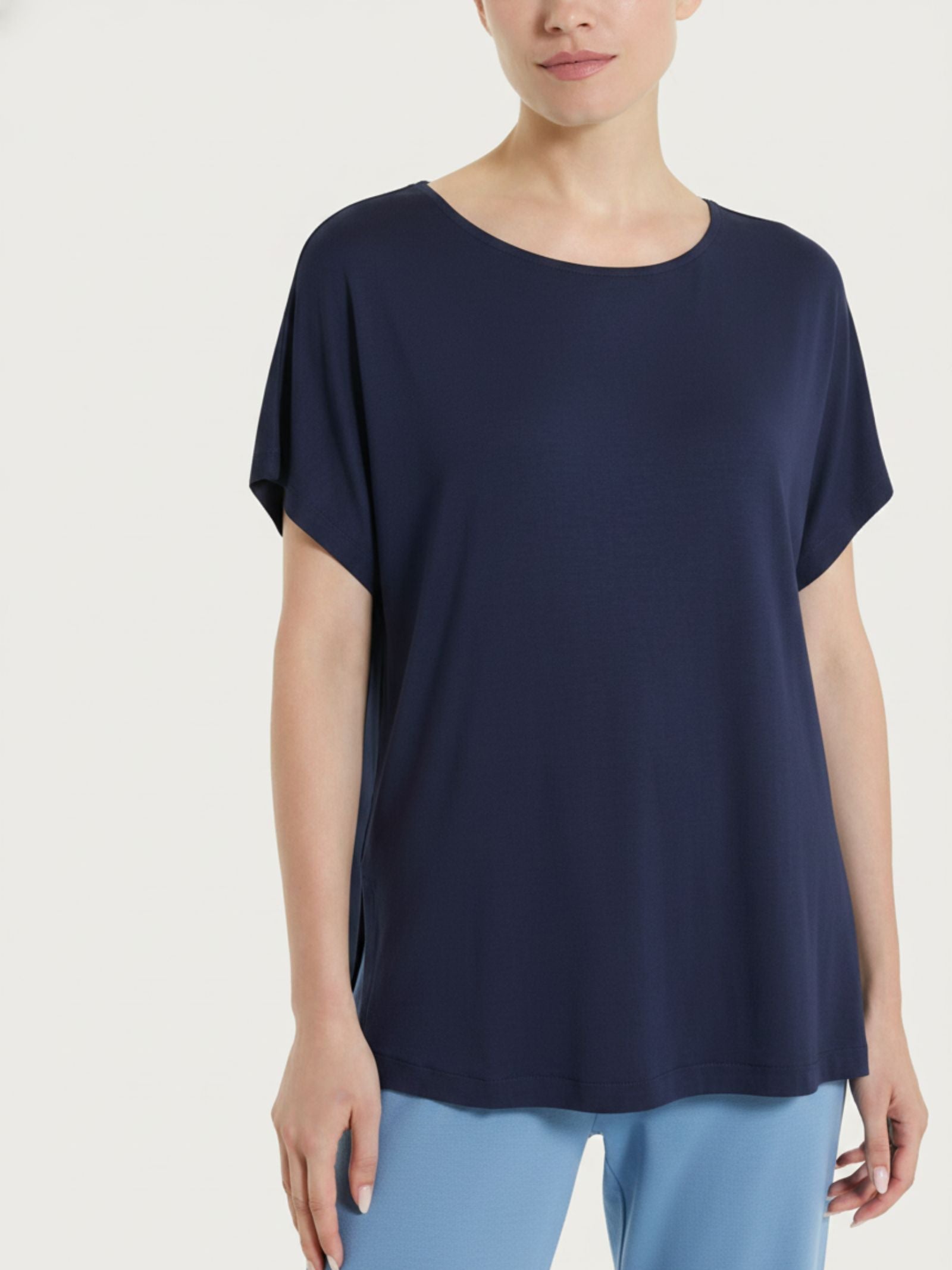 Ragno Viscosa Summer maglietta girocollo donna blu