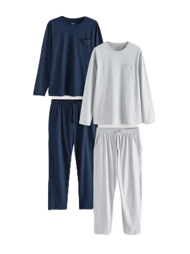 Next Set Pigiama Jersey Uomo L Maniche Lunghe x2 Cotone