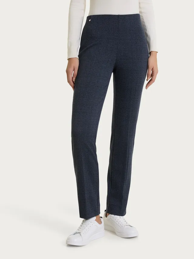 Ragno Jacquard Pantalone Dritto donna Fant.Bleu tweed