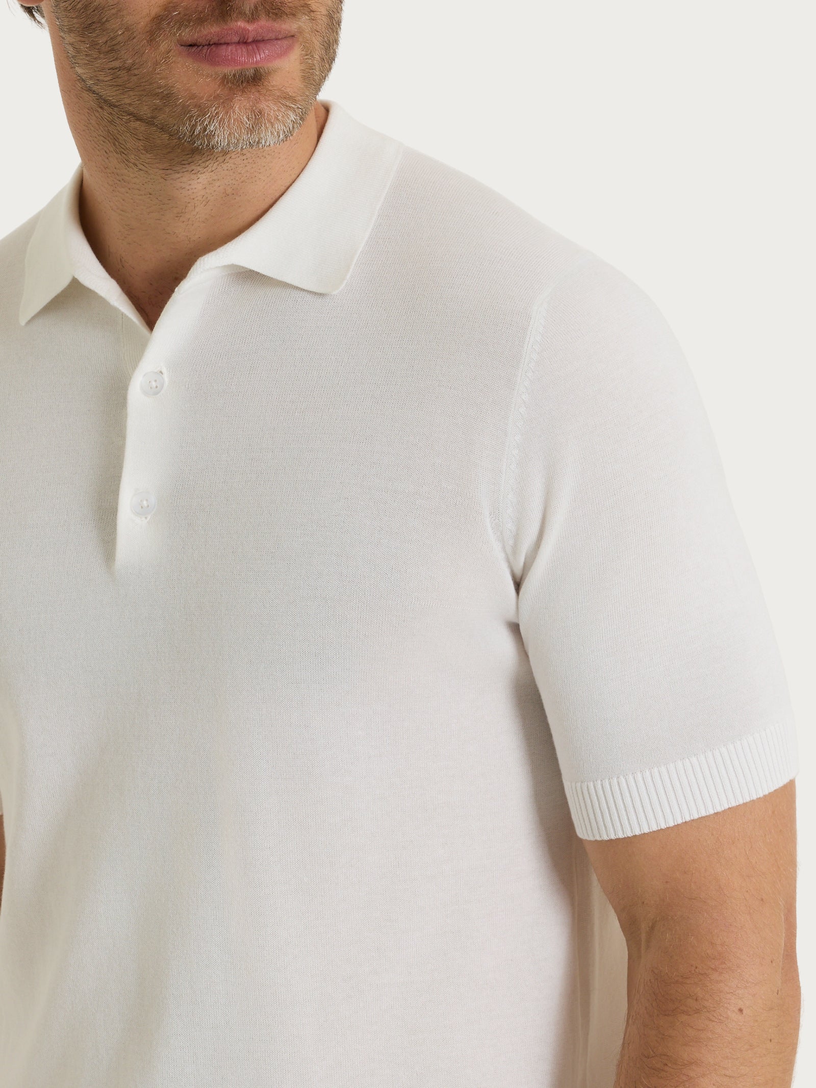 Ragno Puro Cotone Polo Manica Corta Bianco 3 bottoni