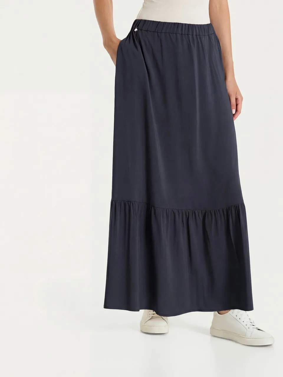 Ragno Viscosa Summer gonna longuette balze Bleu viscosa