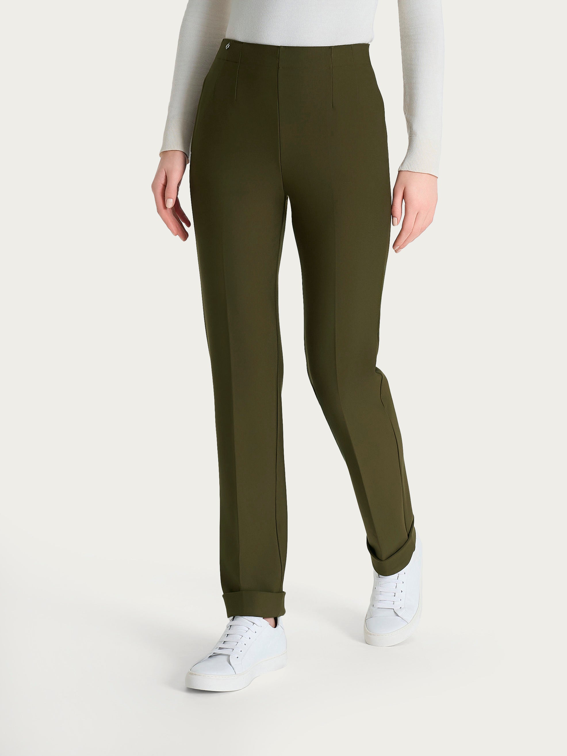 Ragno Compact The Straight Leg pantalone dark olive gamba dritta
