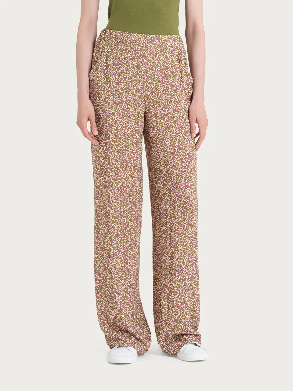 Ragno EcoSeta Pantalone Ampio donna Cattleya Orchid fluido