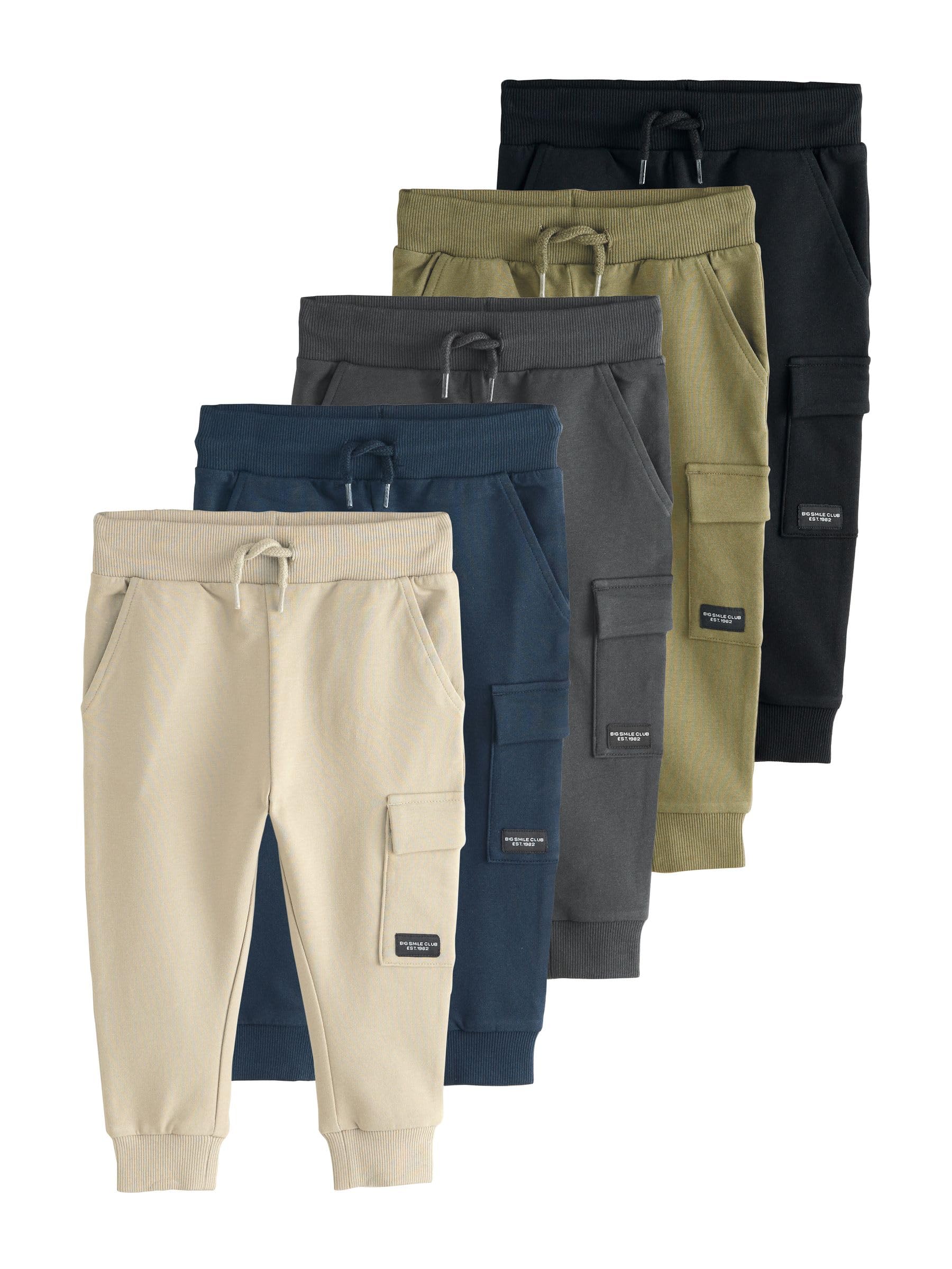 Geo Next Pantaloni Jogging Skinny Ragazzo Cotone Confezione da 5