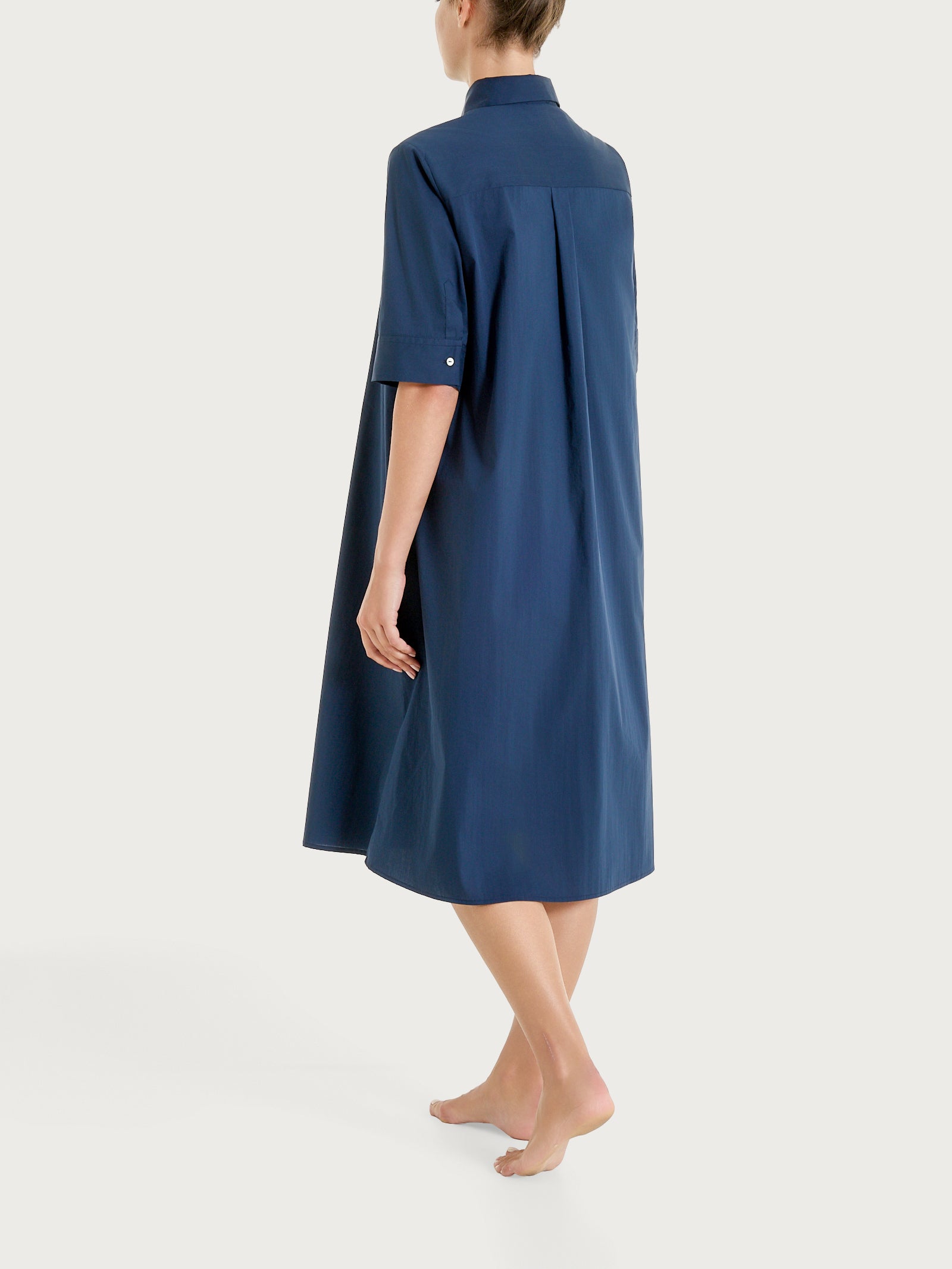 Ragno Abito Camicia Poplin Cotone Bleu tasche
