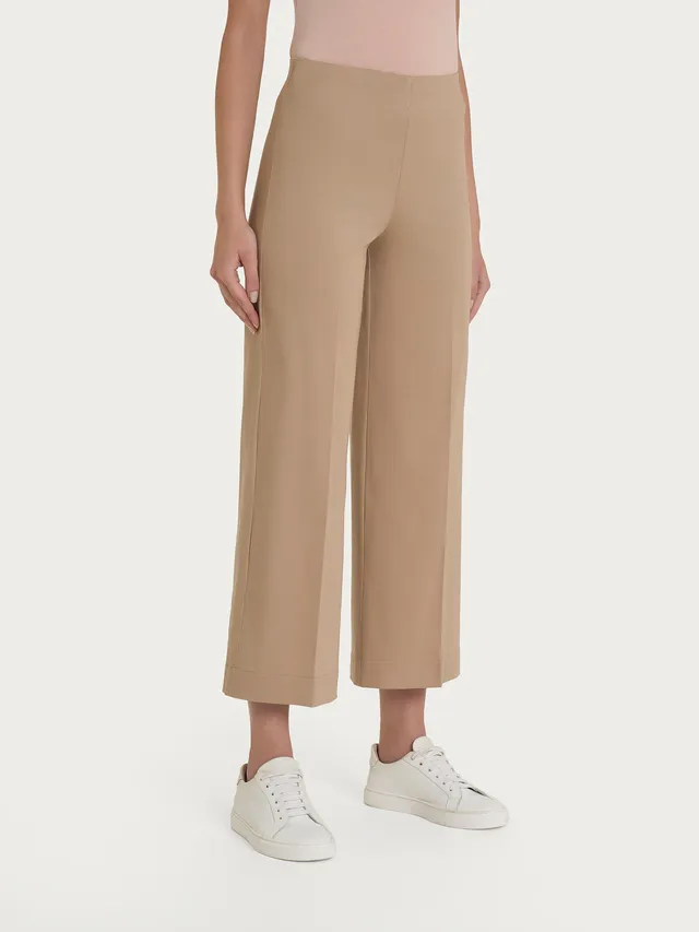Ragno Satin Power The Cropped Pantalone Taupe Ampio