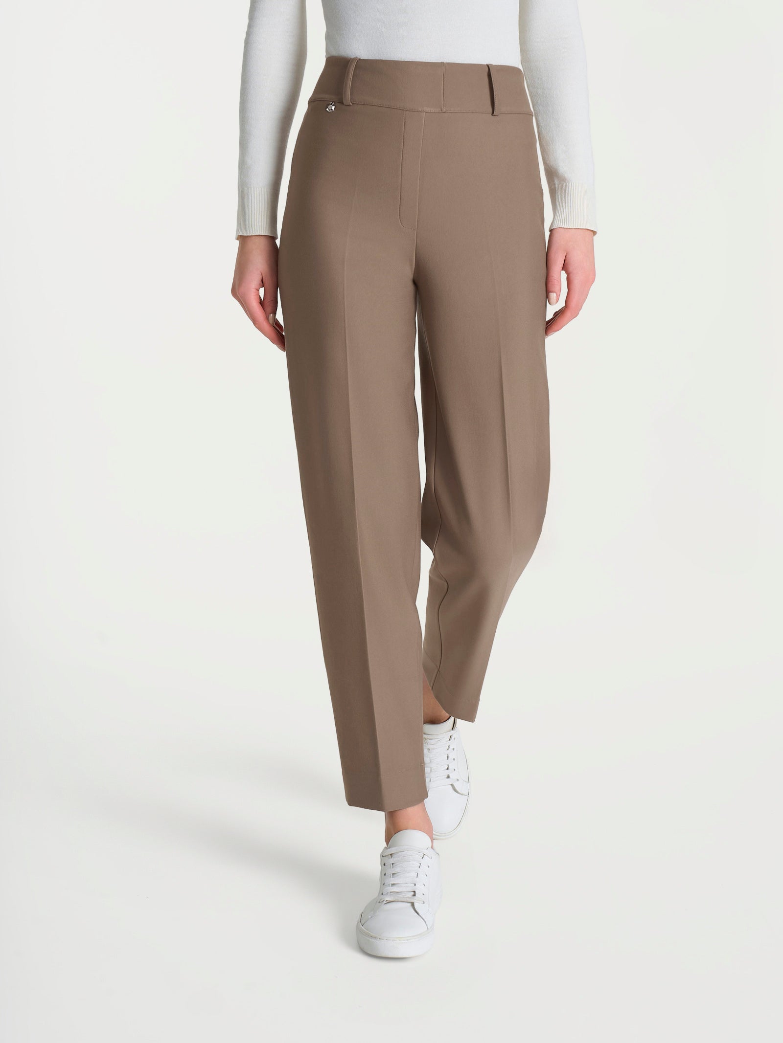 Ragno Compact Pantalone a Carota marrone Pine Bark viscosa elasticizzata