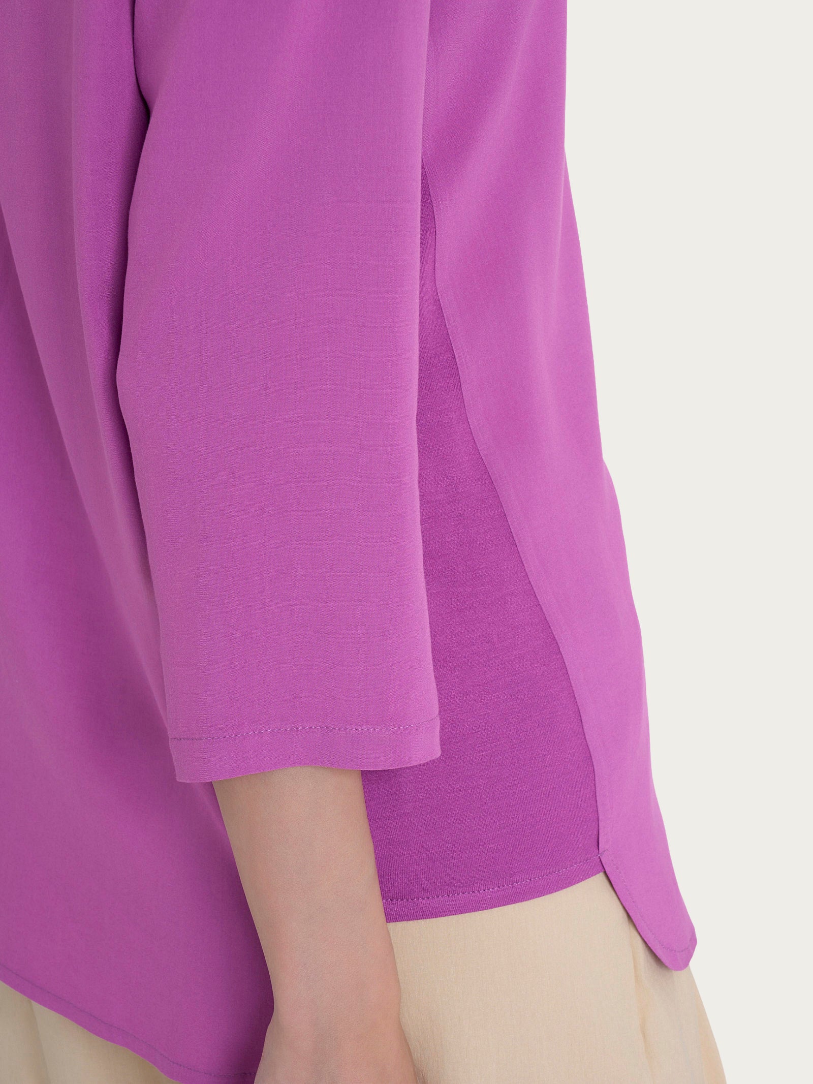 Ragno Viscosa Summer maglia girocollo viola Cattleya Orchid misto viscosa