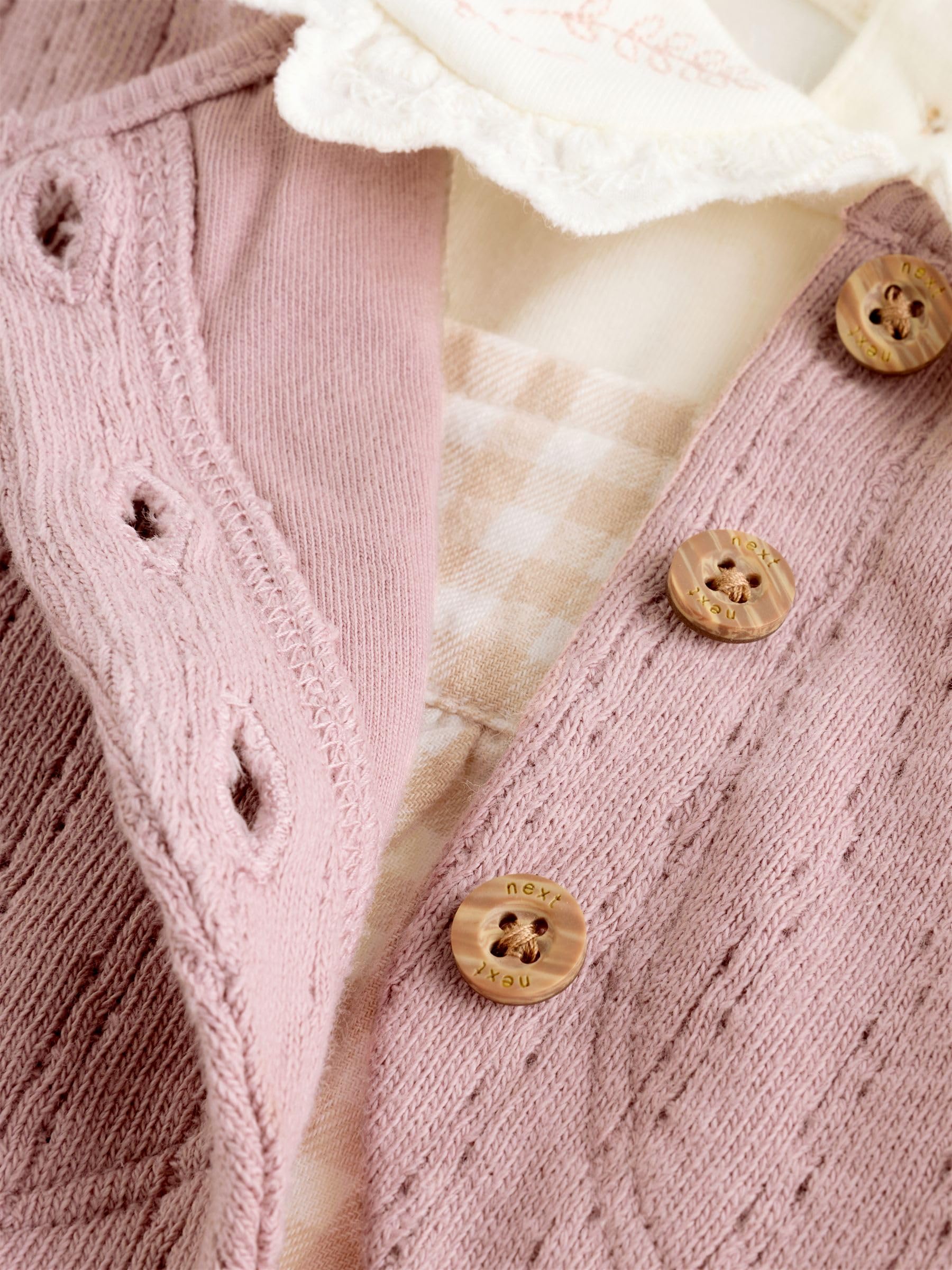 Next set neonata 4 pezzi body cardigan collant 68-74 cotone