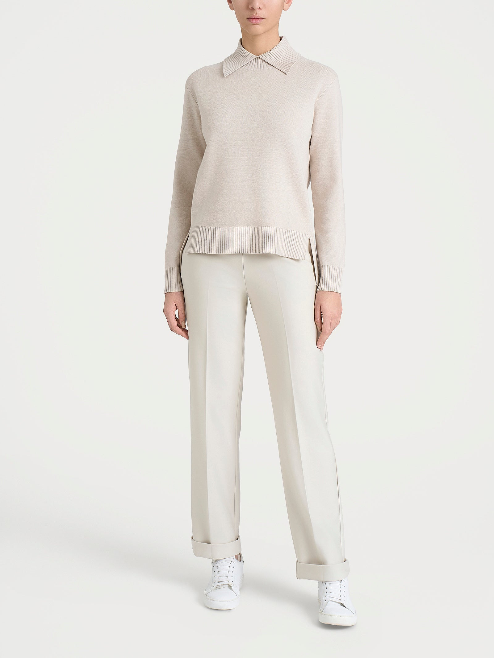 Ragno Super Soft Maglia Collo Alto Champignon con spacco