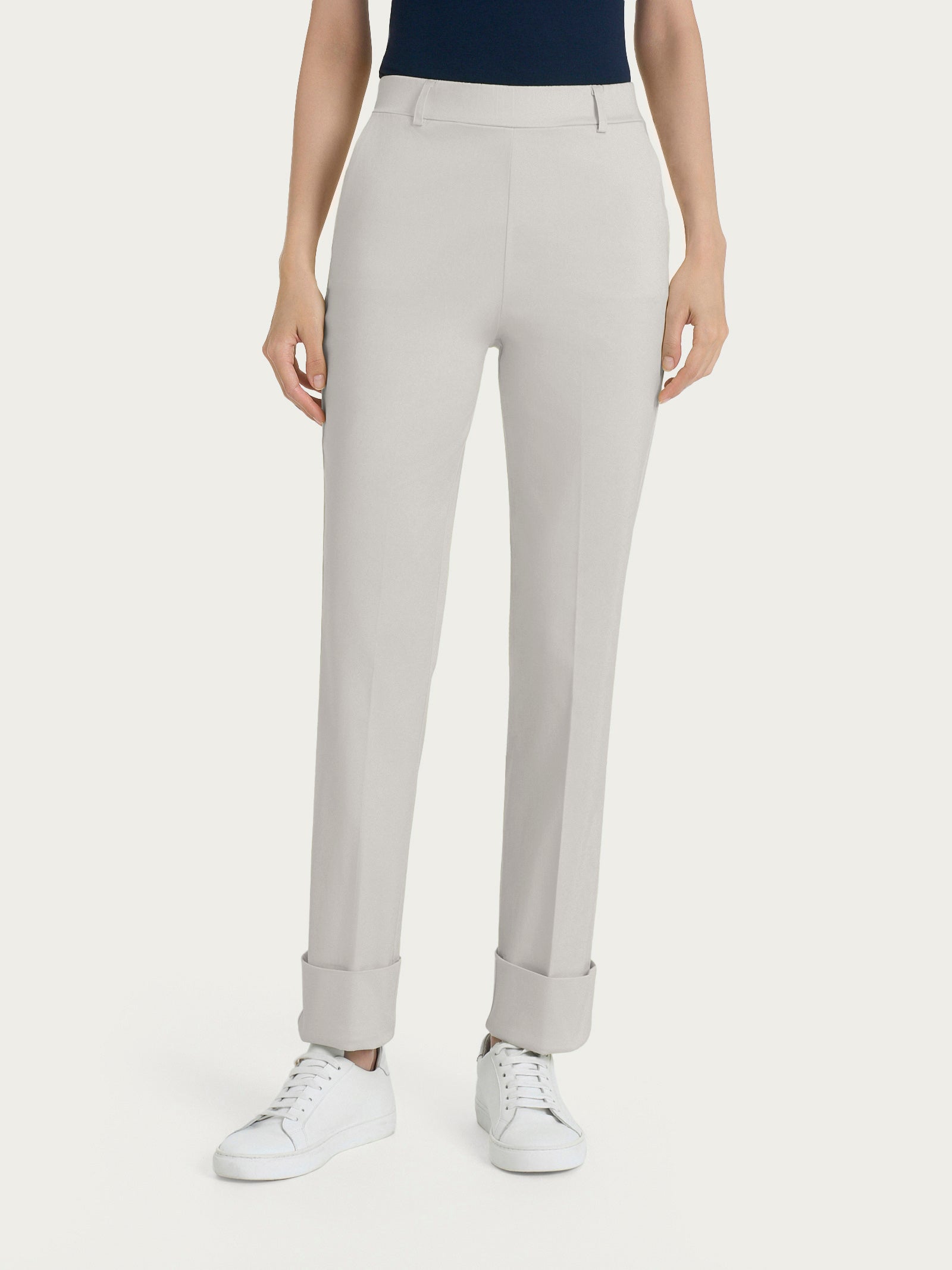 Ragno The Straight Leg pantalone satin dawn blue risvolto