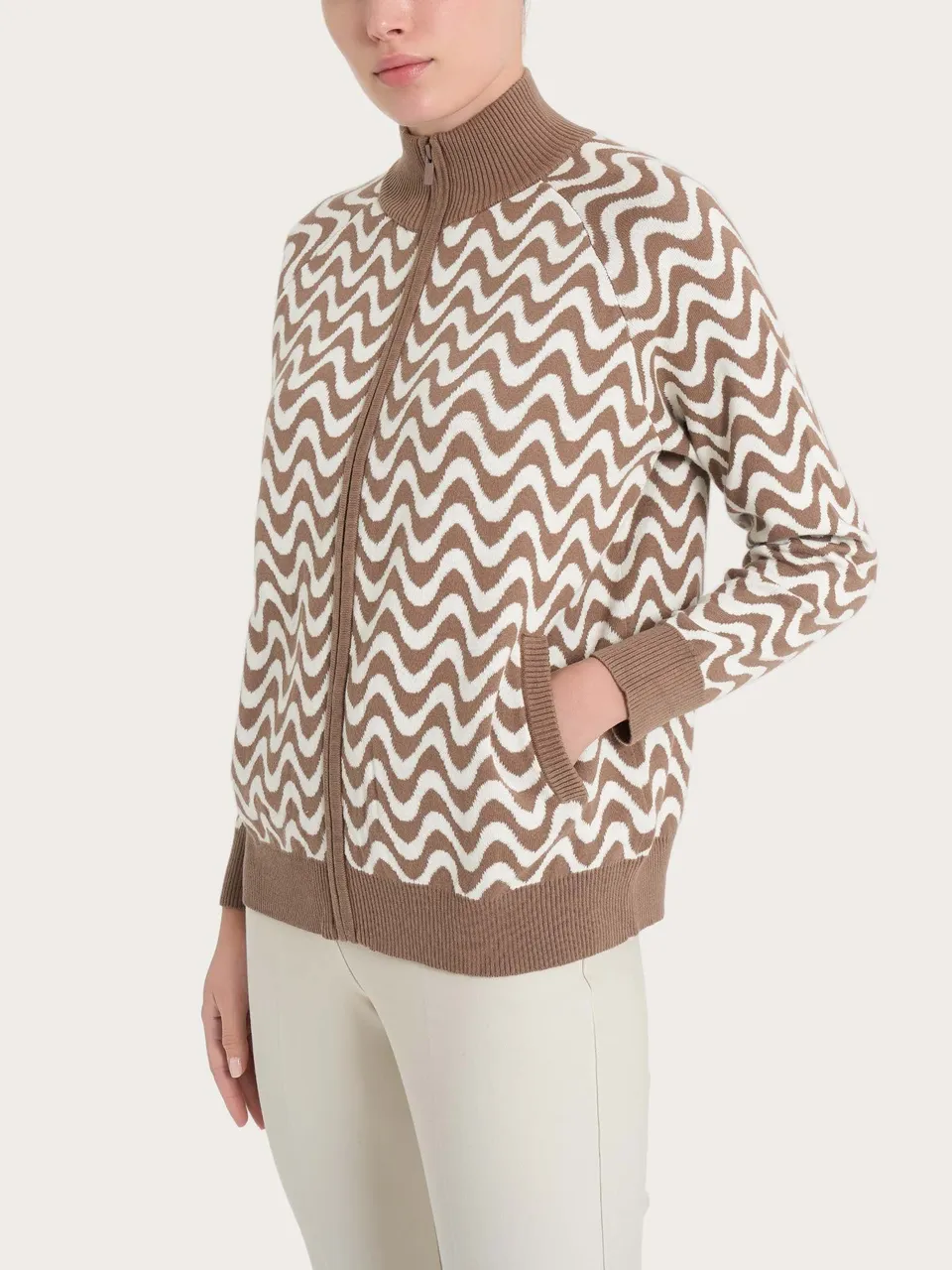 Ragno Winter Cotton Bomber Bomberino giacca pine bark onde